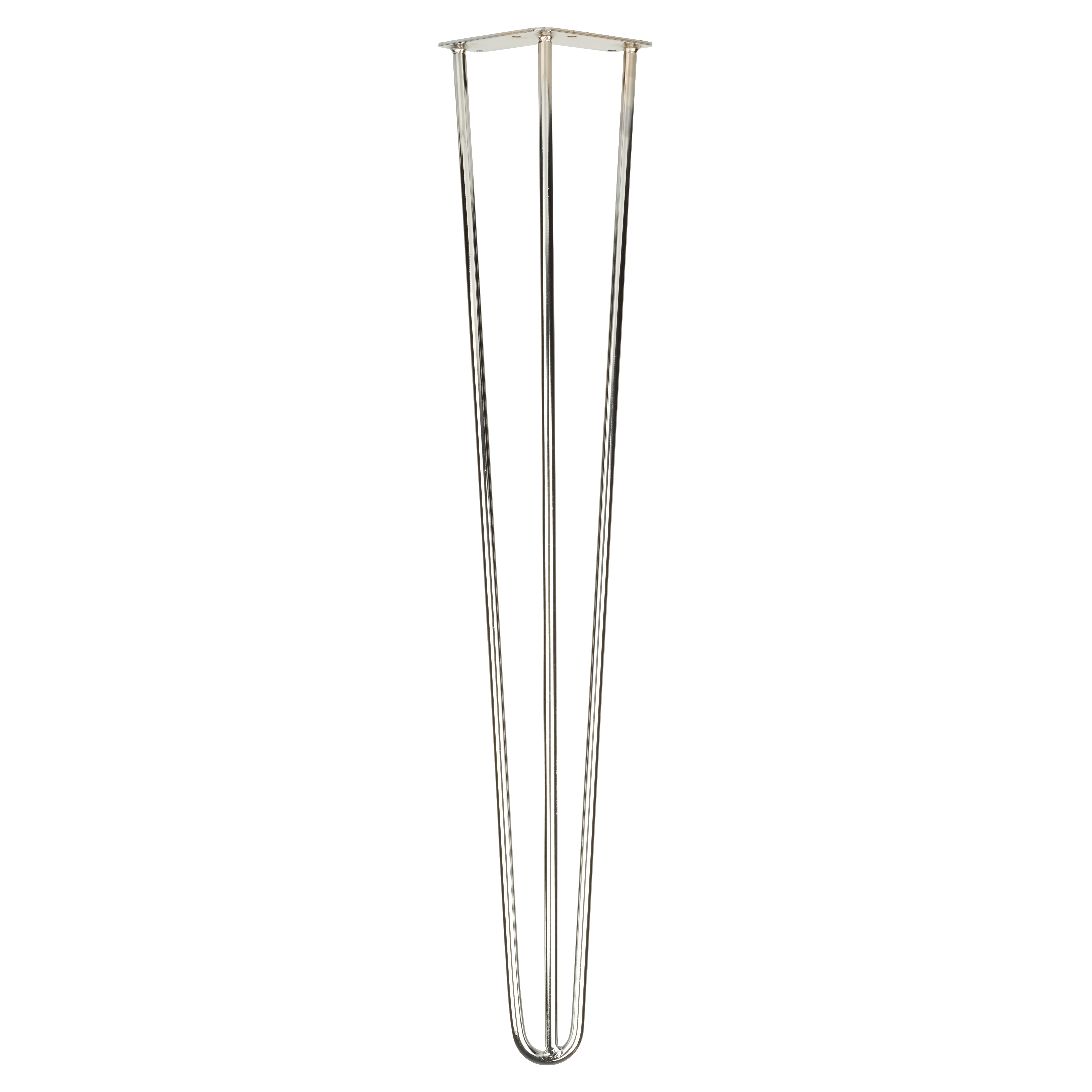 Hairpin Leg - 3 Pin - 700mm Height - Chrome - Pair - view 2