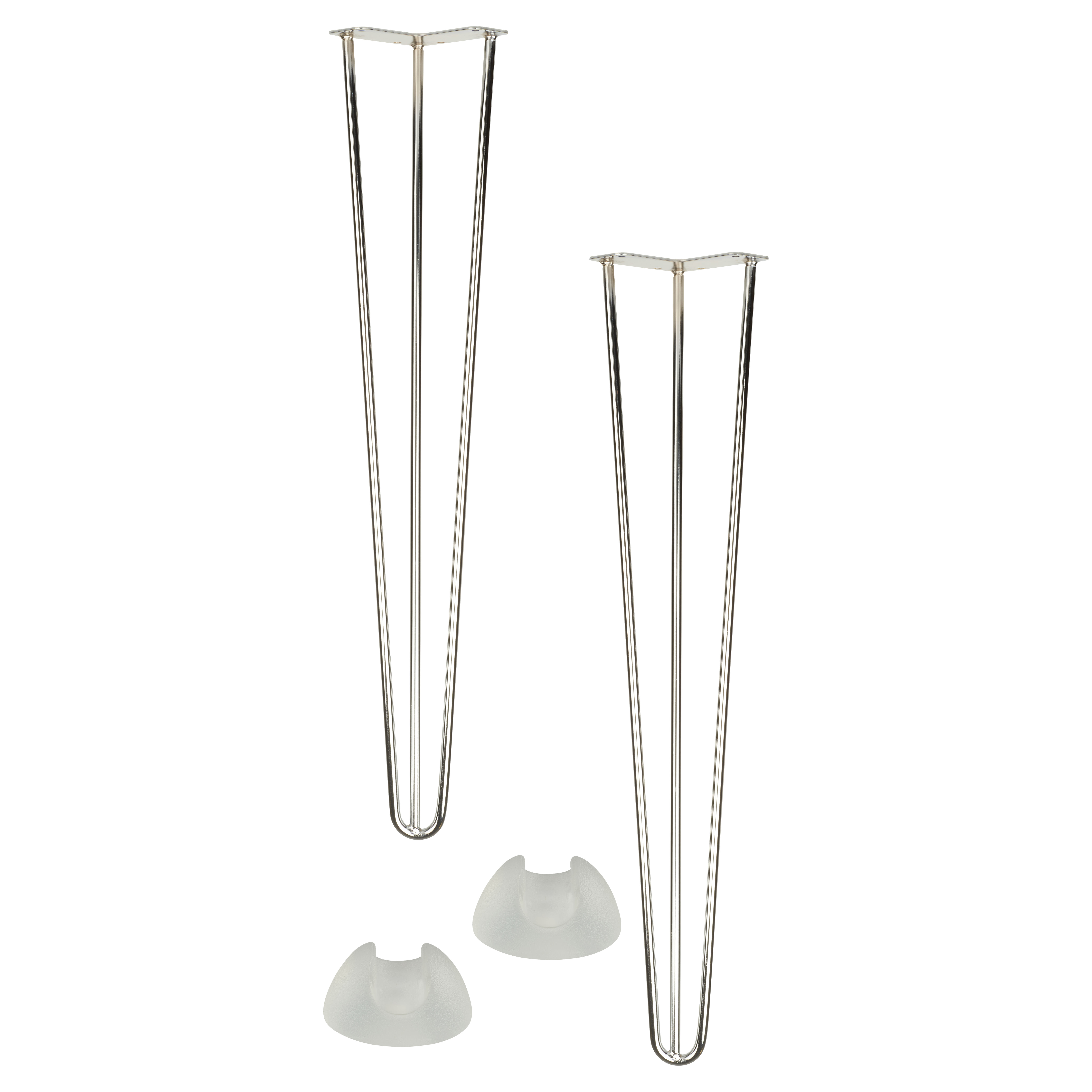 Hairpin Leg - 3 Pin - 700mm Height - Chrome - Pair - view 3