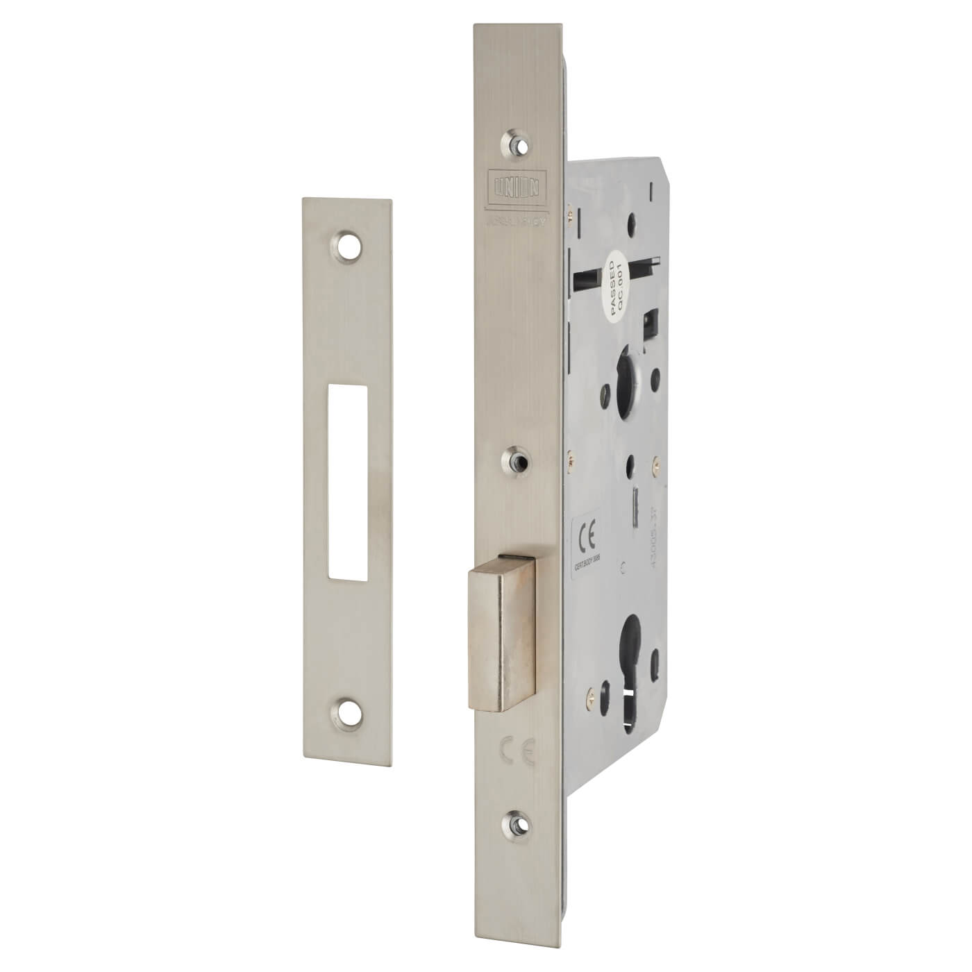 Heavy Duty Euro Deadlock - 90mm Case - 60mm Backset - Square - Satin Stainless Steel - view 2