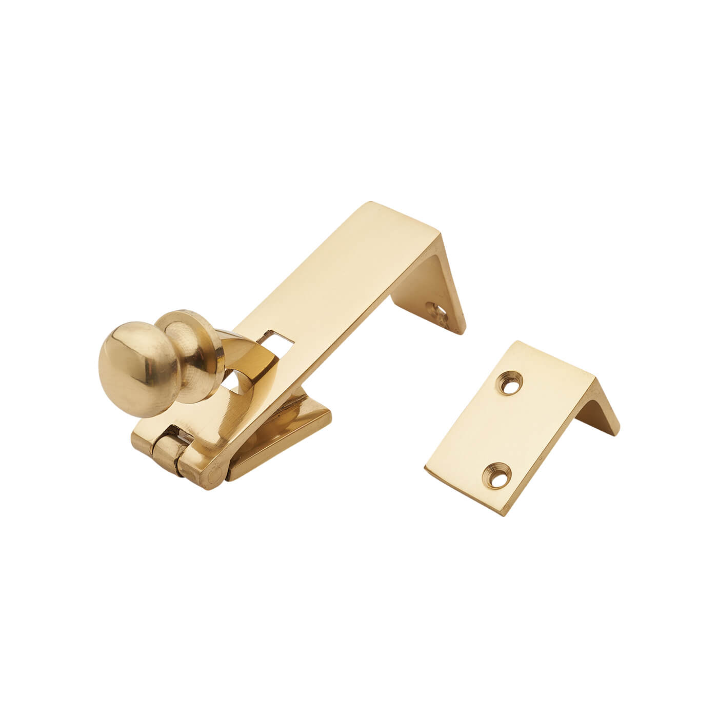 Counter Flap Catch - 84 x 22.5mm - Polished Brass - view 2