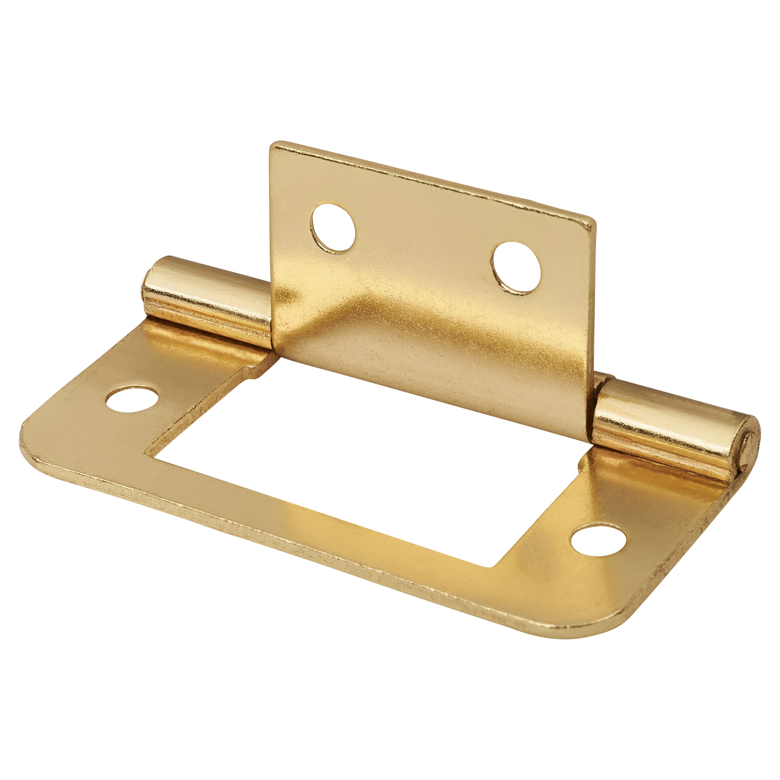 Flush Cabinet Hinge - 50 x 36 x 1mm - Polished Brass - Pack of 10 Pairs - view 3