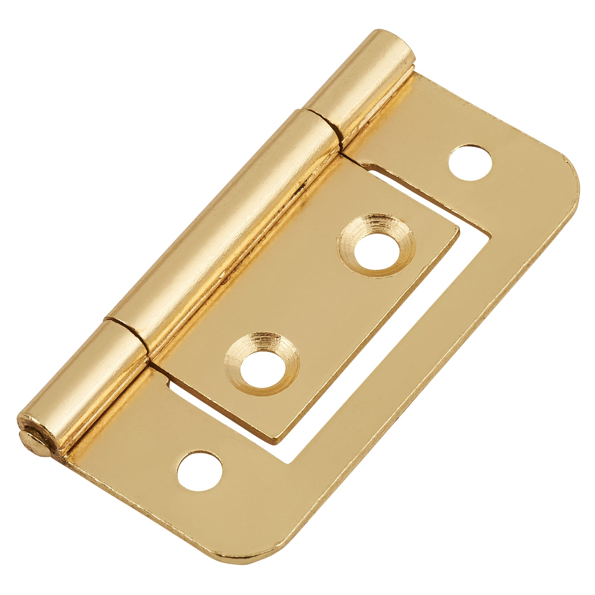 Flush Cabinet Hinge - 50 x 36 x 1mm - Polished Brass - Pack of 10 Pairs - view 4
