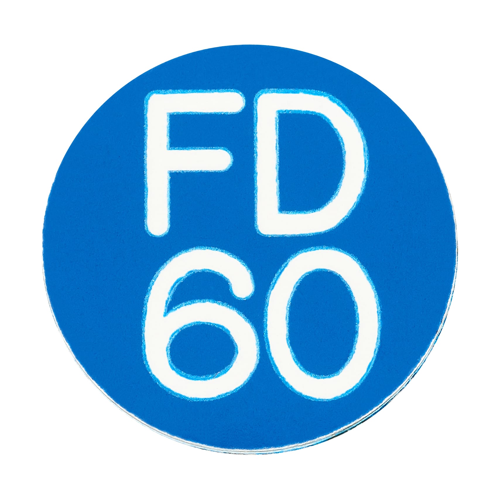 Fire Door Sign - Self Adhesive - 25mm Diameter - Rigid Plastic - Blue - view 2