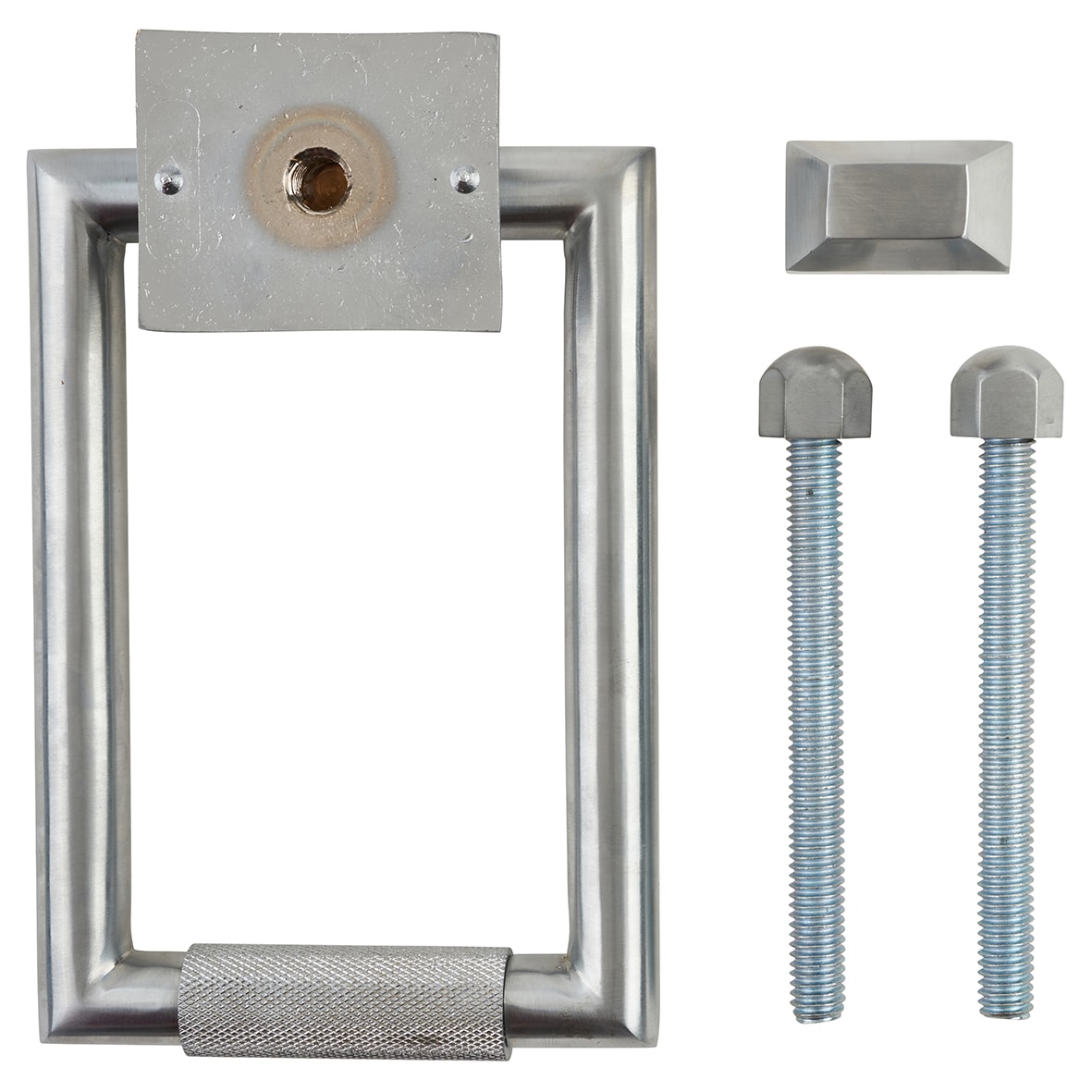 Rectangular Knurled Door Knocker - Satin Chrome - 145 x 100mm - view 3