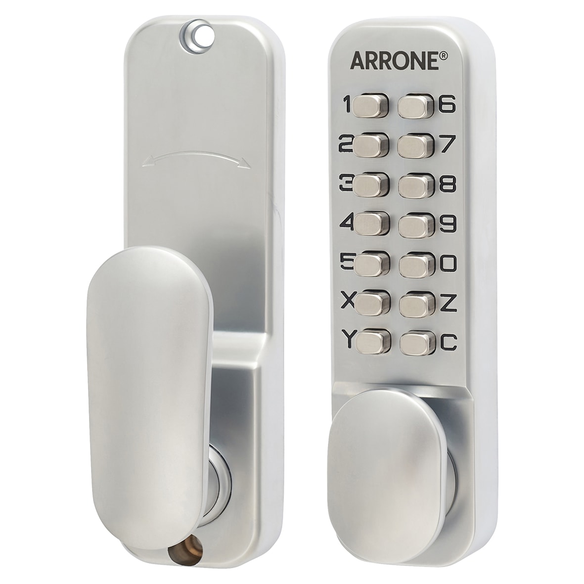 Fire Rated Mechanical Code Lock - Holdback Option - Satin Chrome - view 2