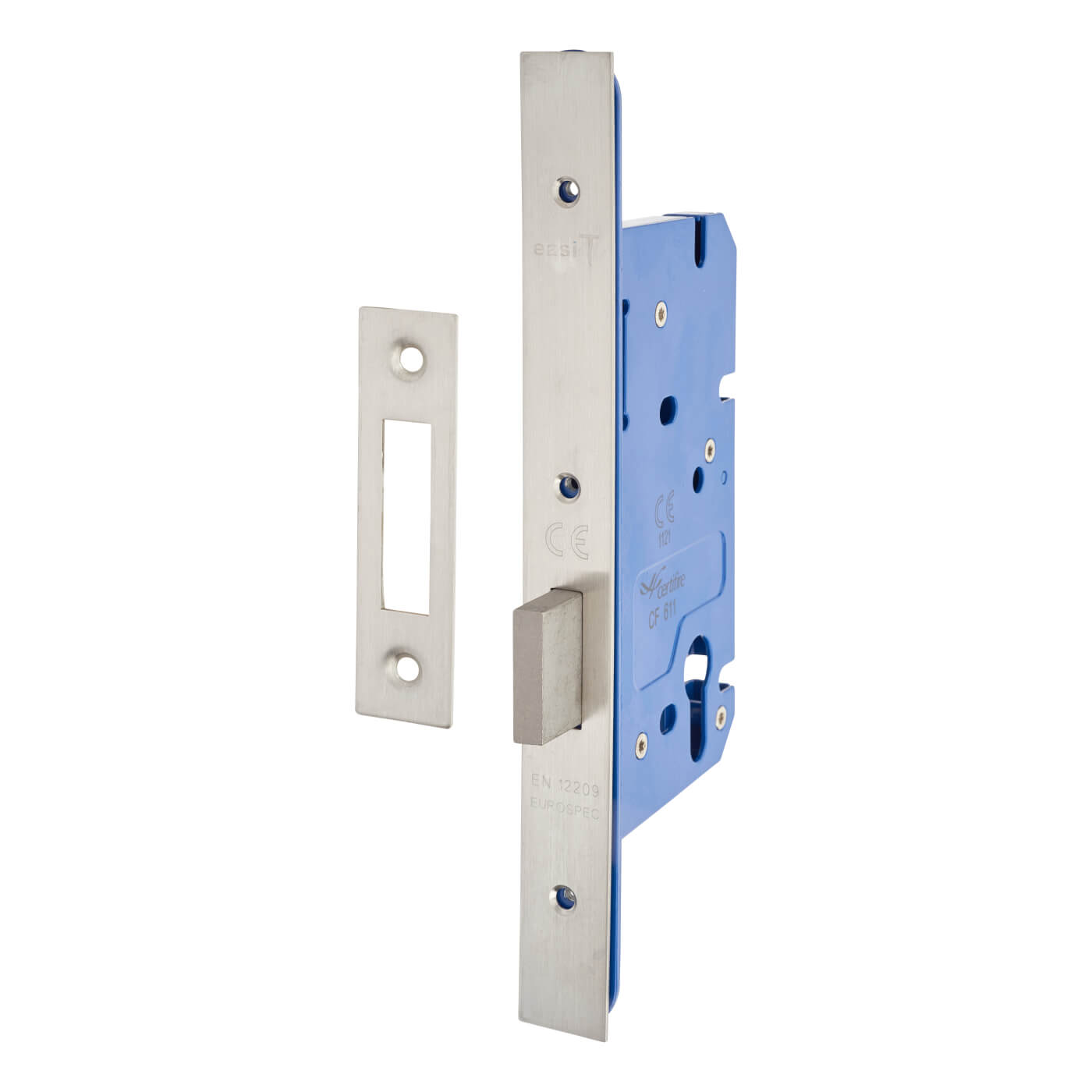 Architectural DIN Euro Deadlock - 85mm Case - 60mm Backset - Satin Stainless Steel - view 2