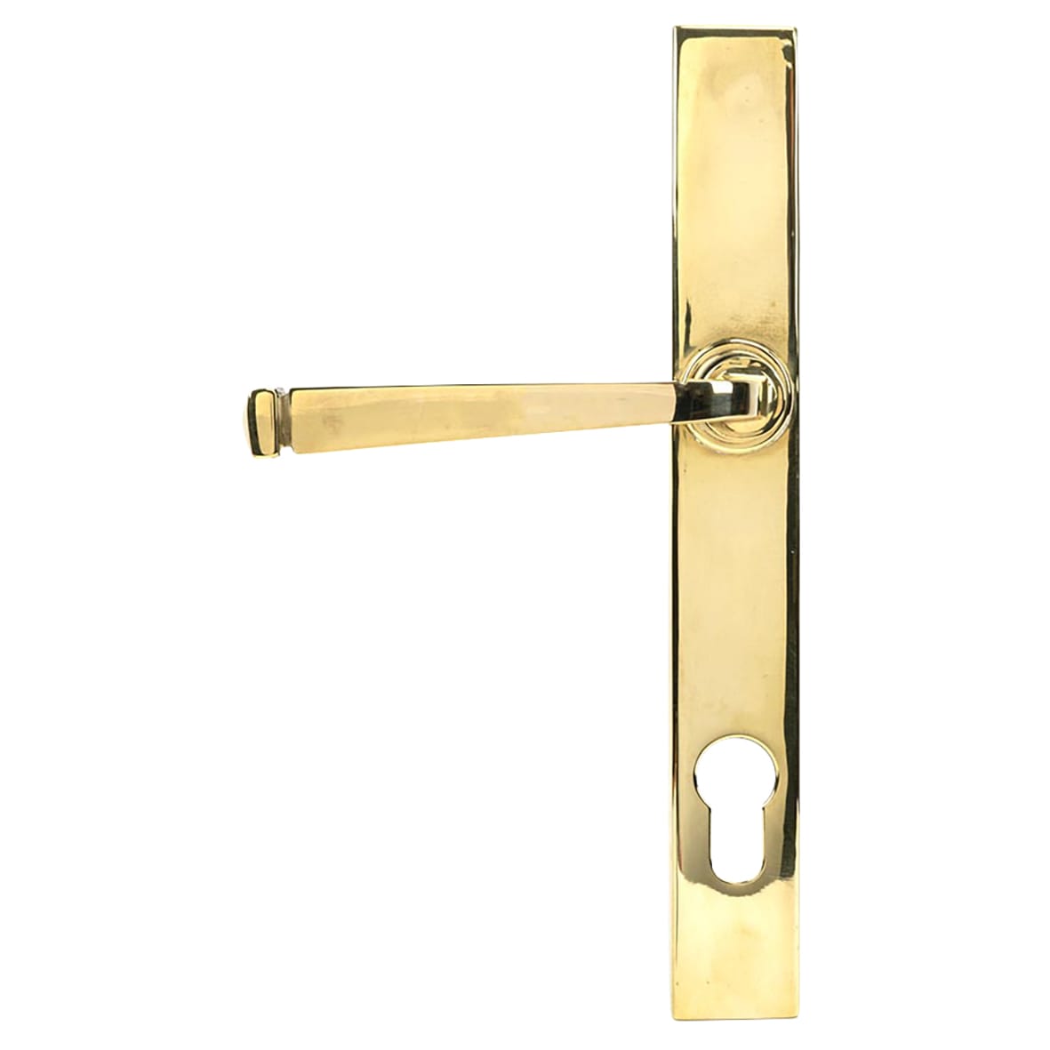 Polished Brass uPVC Slimline Multipoint Door Handles - 92mm c/c - Avon Range - view 2