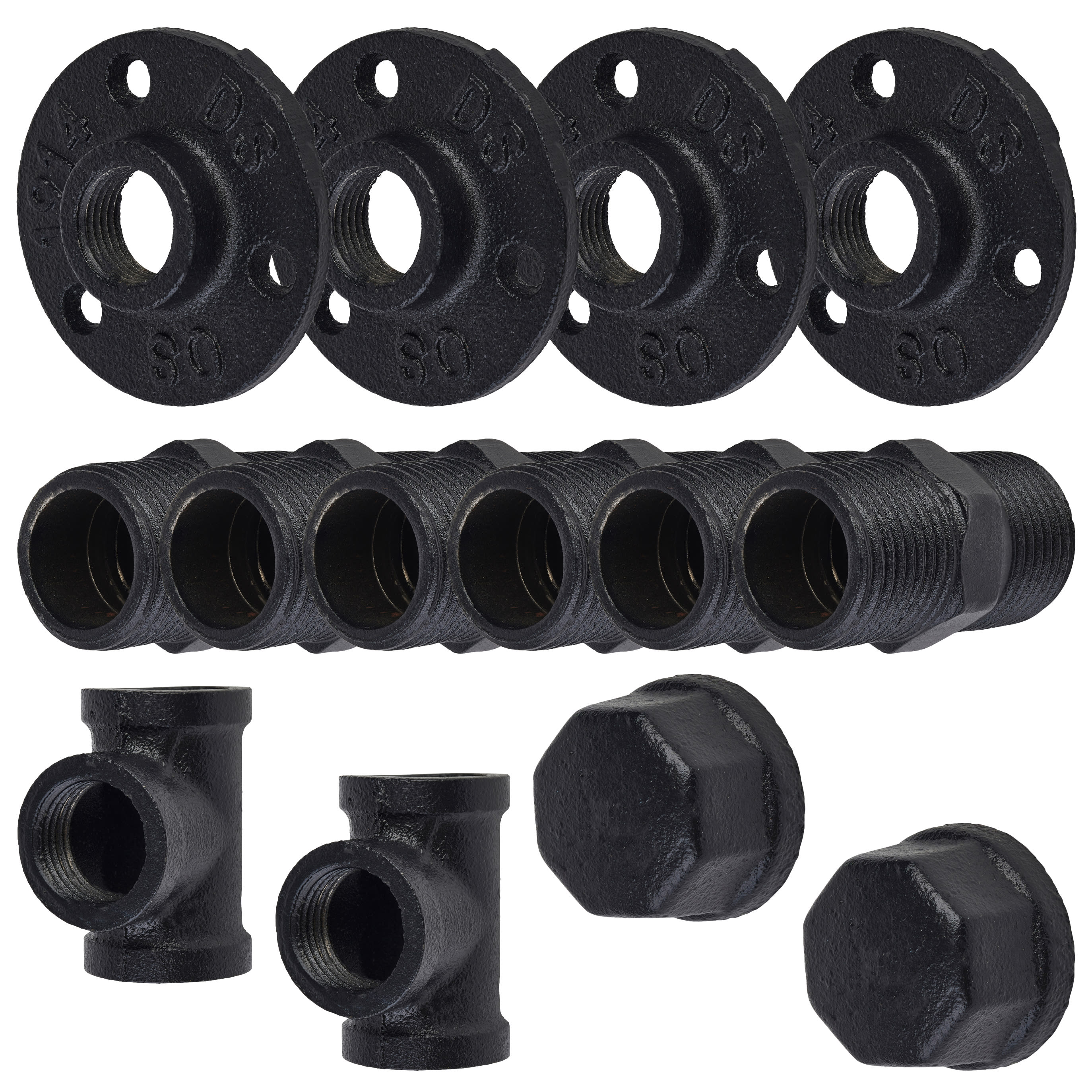 1/2" Pipe Shelf Bolted Bracket Kit - Black - Pack of 2 - view 3