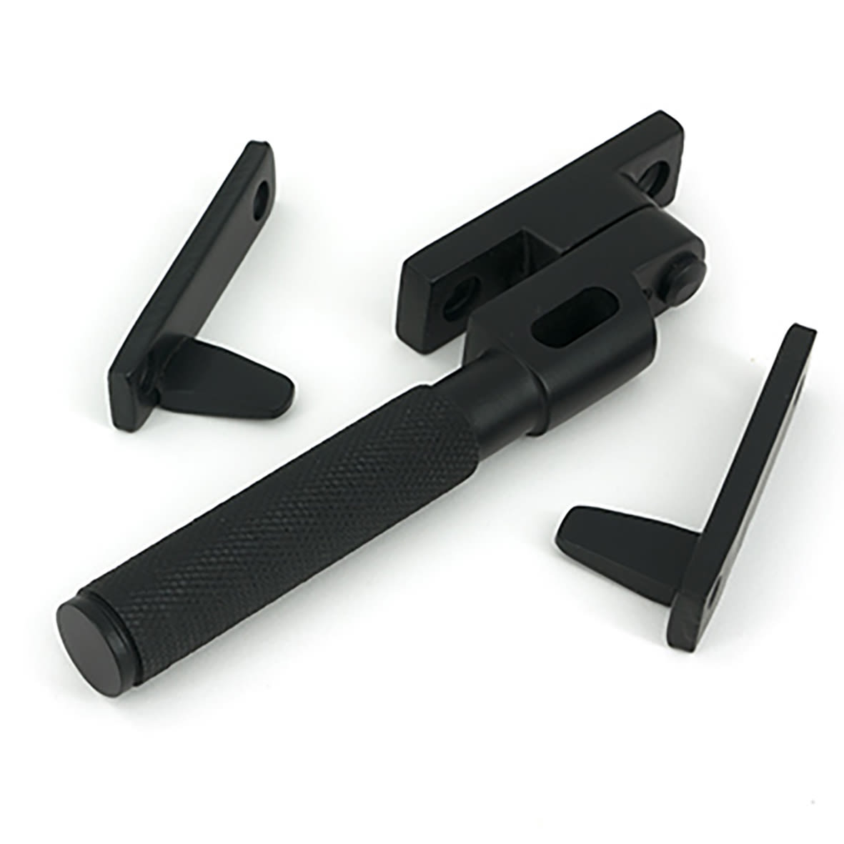 Brompton Knurled Locking Night Vent Casement Window Fastener - Matt Black - view 2