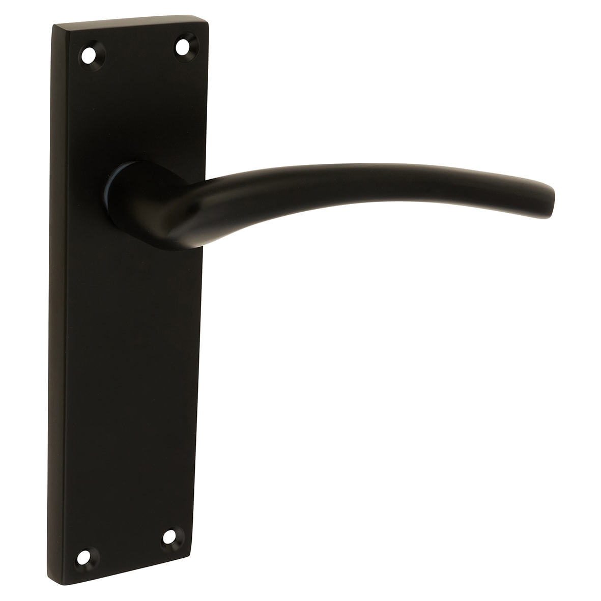 Matt Black Latch Door Handles - Rimini Range - 151 x 42mm - view 2