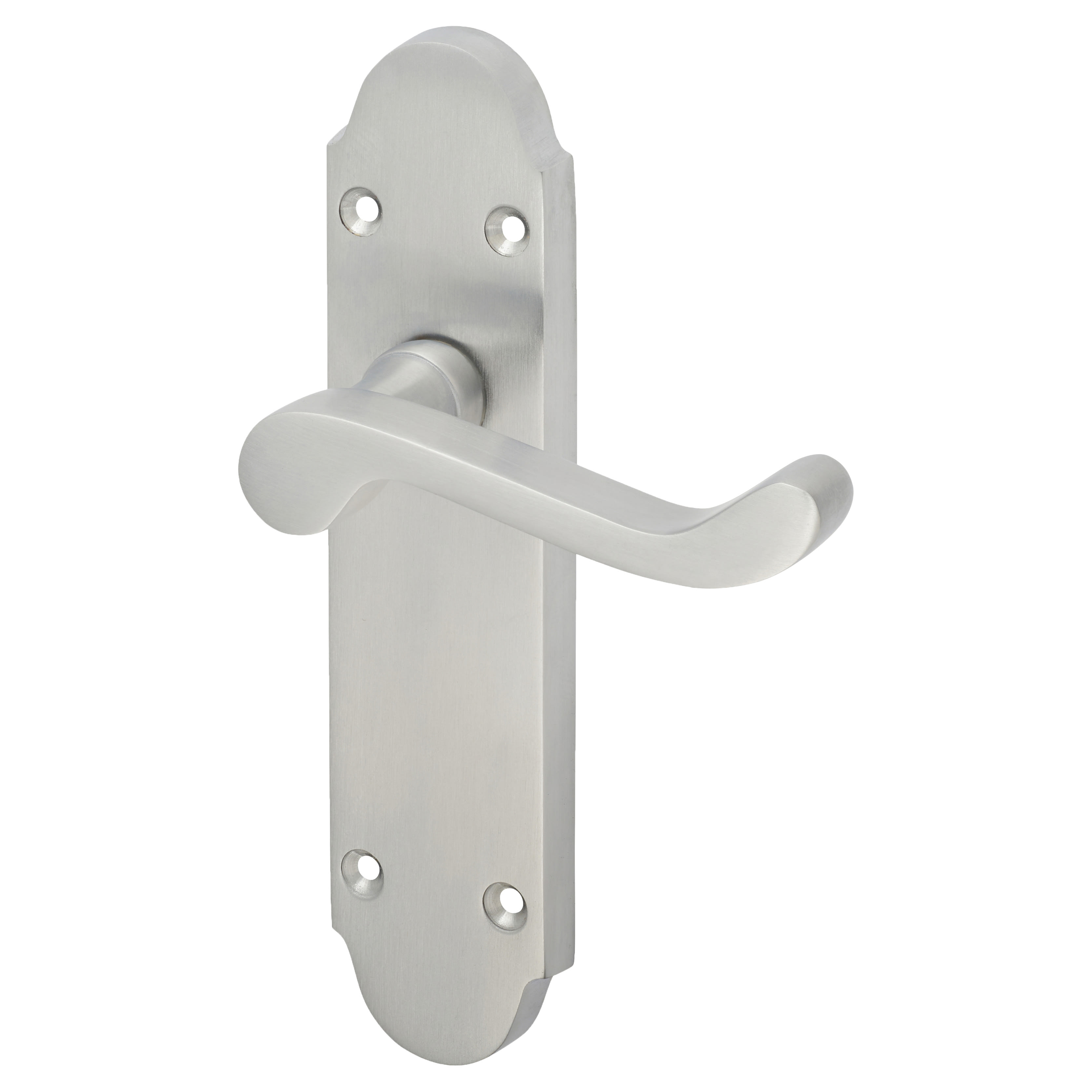 Satin Chrome Victorian Summer Scroll Latch Door Handles - 168 x 40mm - view 2