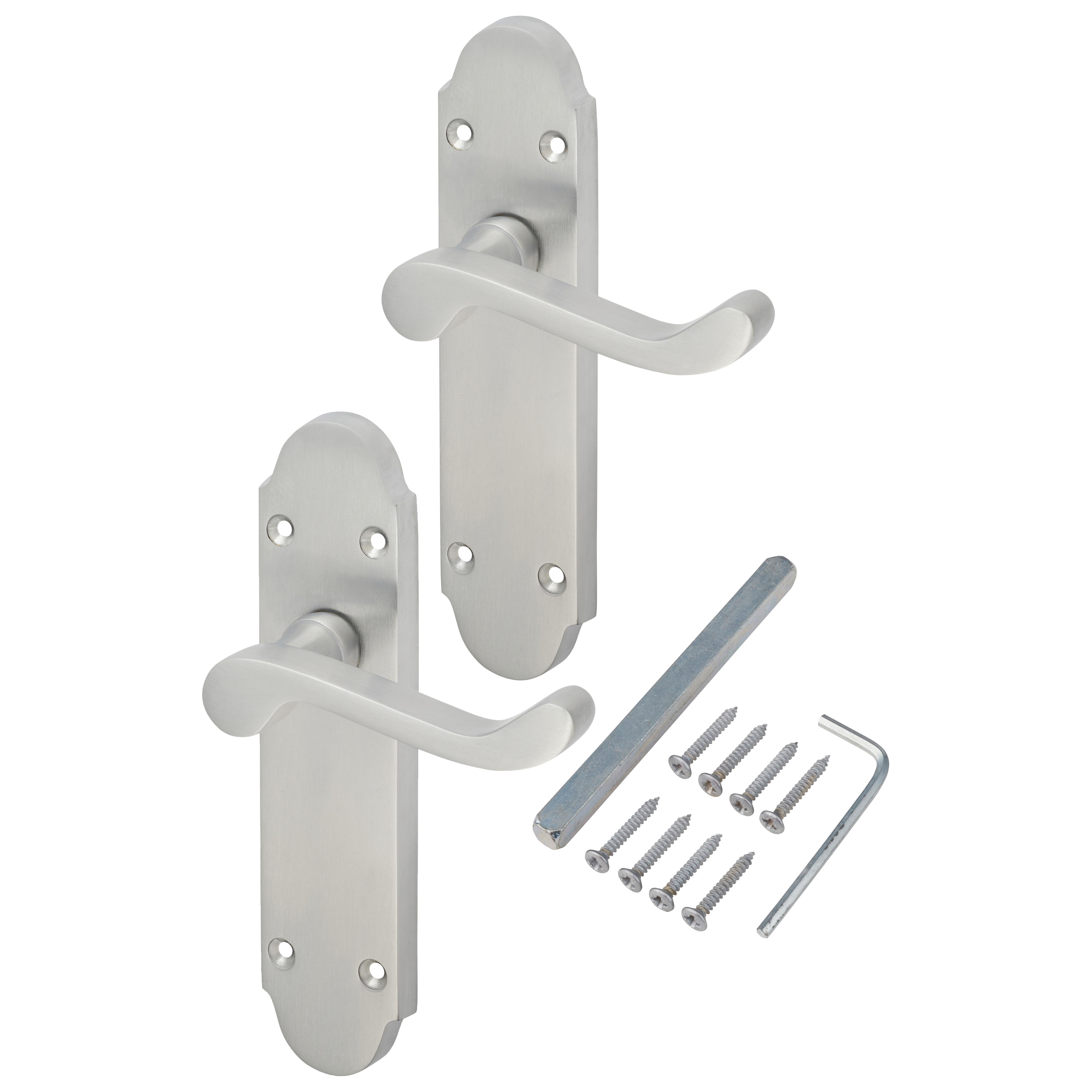 Satin Chrome Victorian Summer Scroll Latch Door Handles - 168 x 40mm - view 3
