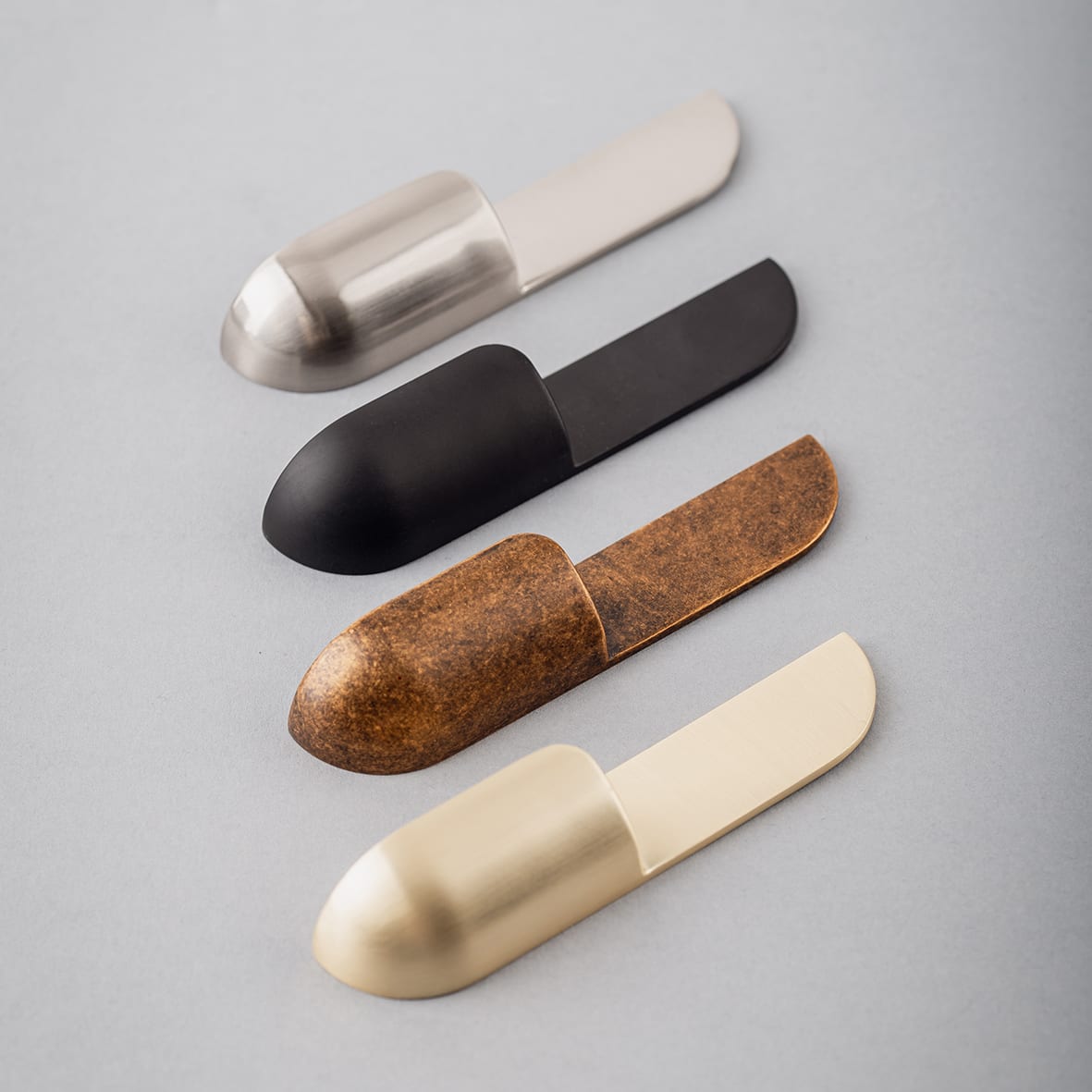 Hyde Cabinet Finger Pull Handle - 32mm Centres - Satin Brass - view 4