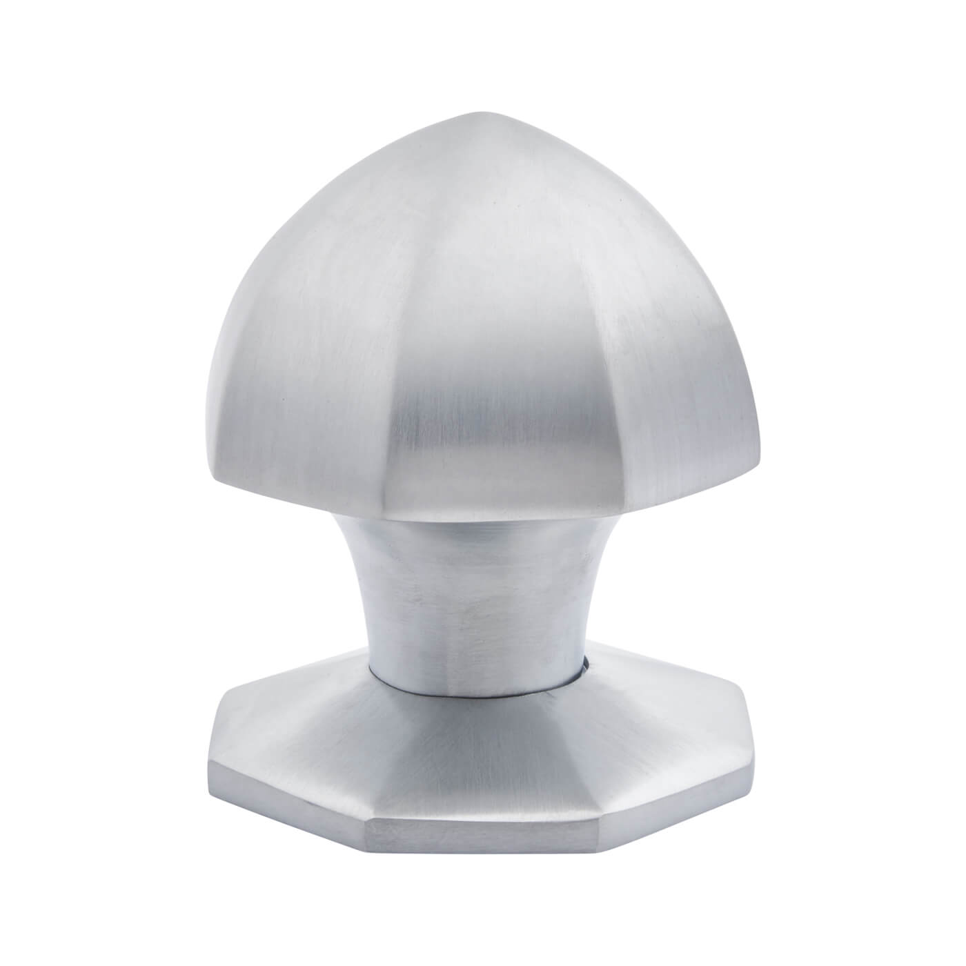 Satin Chrome Octagonal Centre Door Knob - 64mm Rose Diameter - view 3