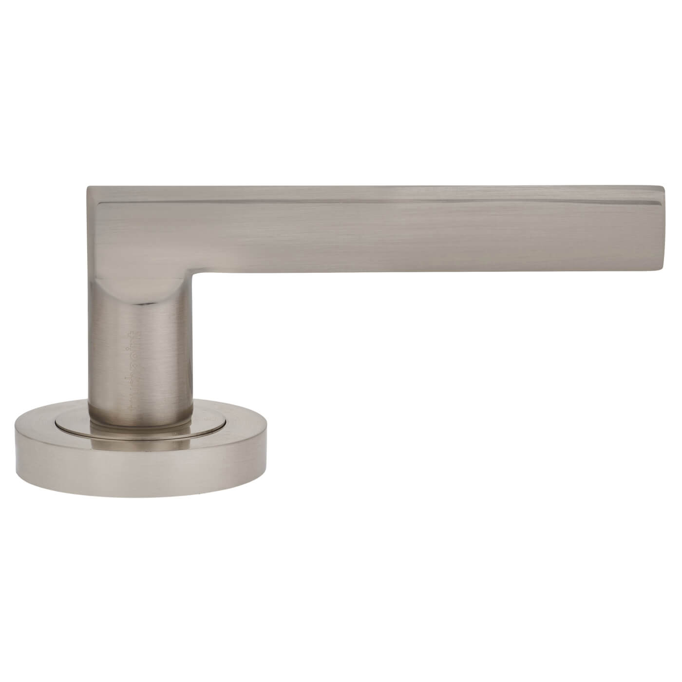 Satin Nickel Door Handles on Round Rose - Sophia Range - view 3