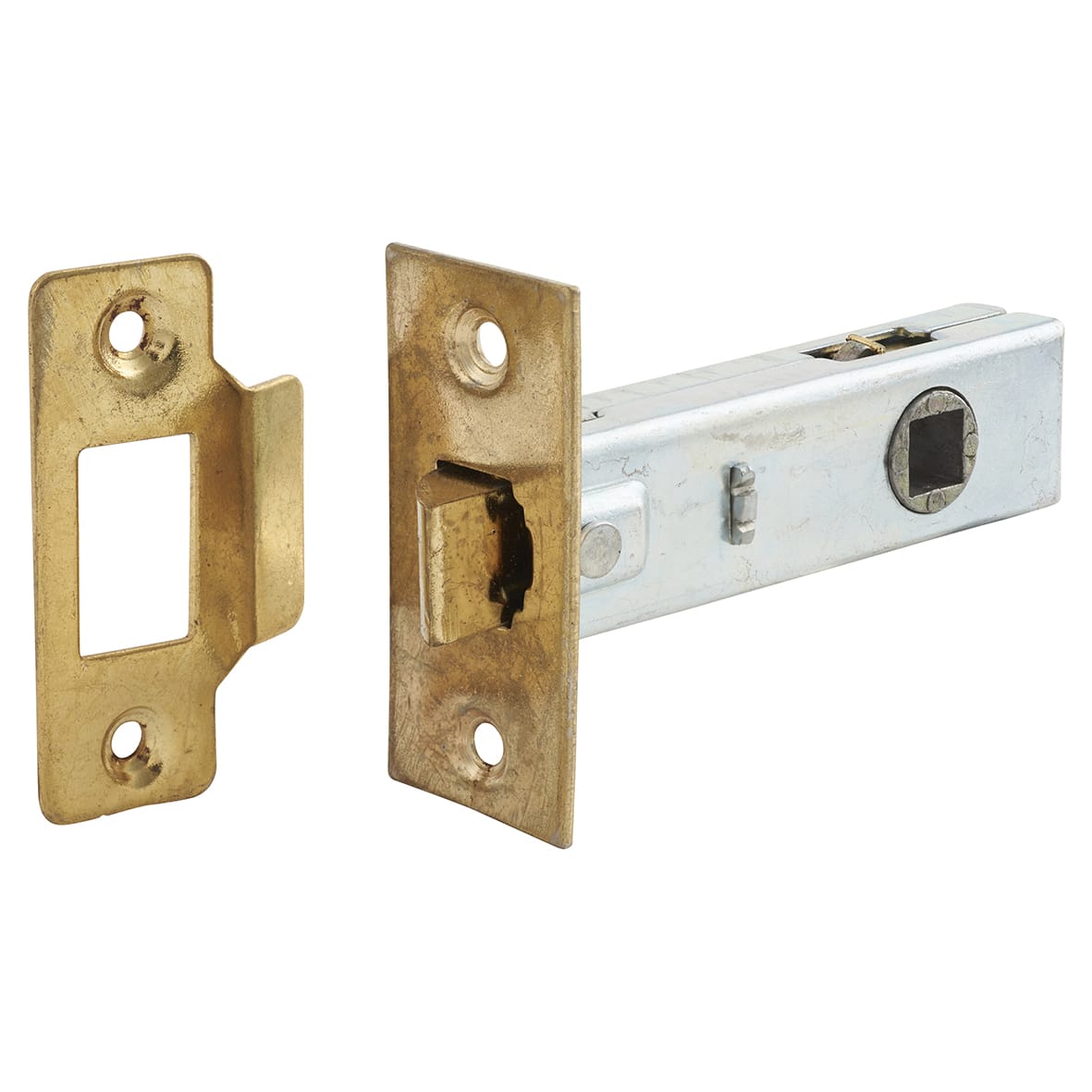 Budget Tubular Latch - 78mm Case - 57mm Backset - Square - Brass Plated - view 5