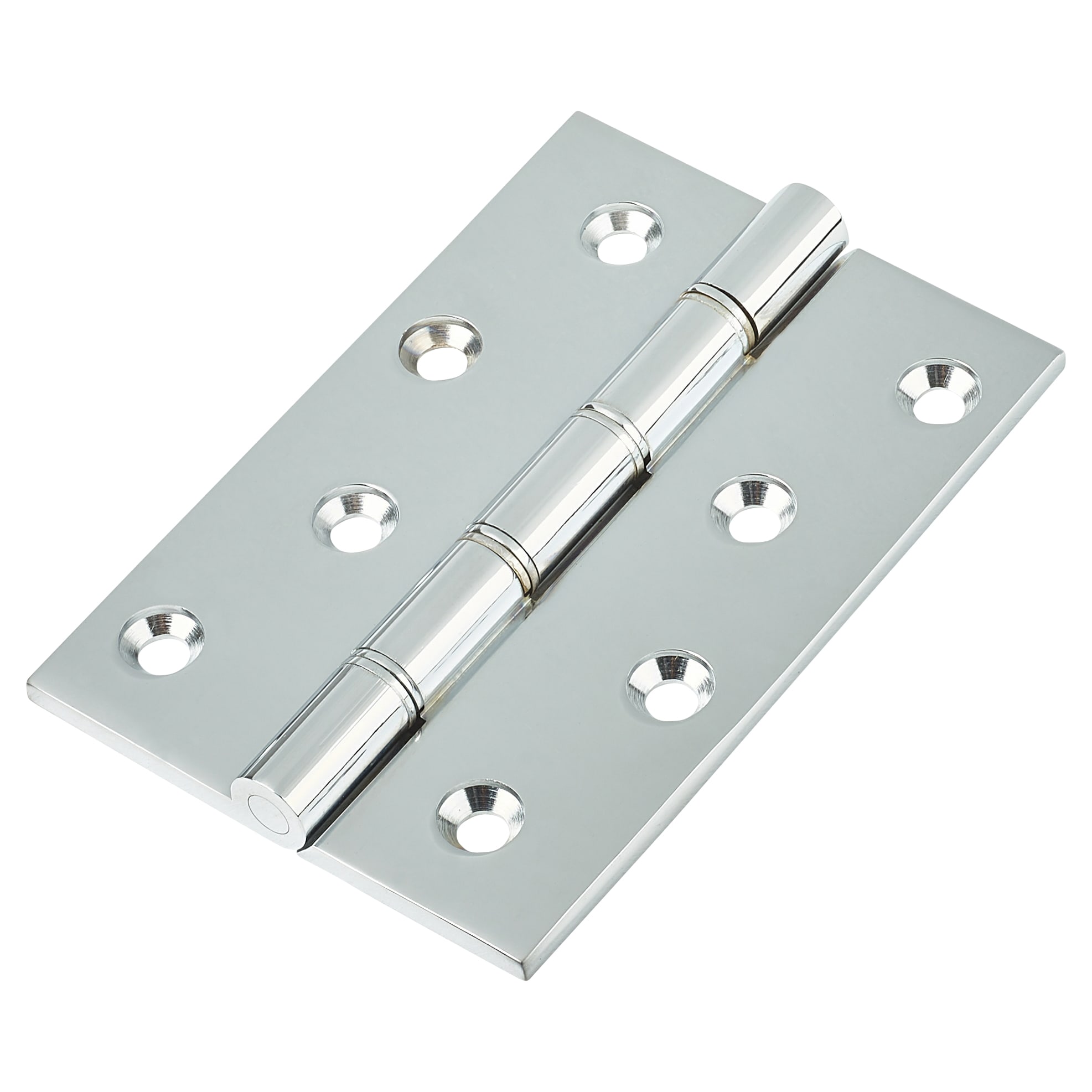Double Phosphor Bronze Washered Butt Door Hinge - 100 x 67 x 4mm - Polished Chrome - Pair - view 2