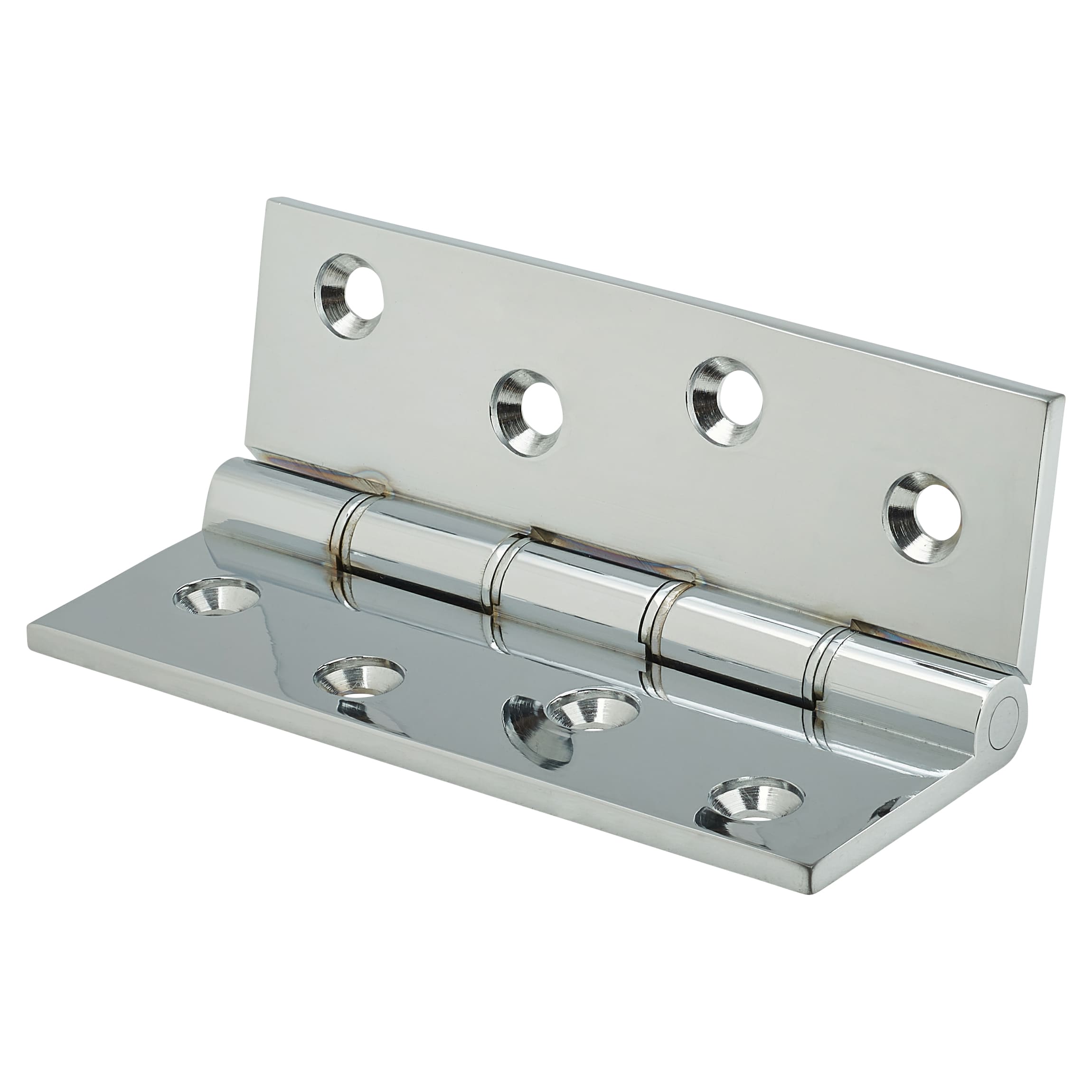 Double Phosphor Bronze Washered Butt Door Hinge - 100 x 67 x 4mm - Polished Chrome - Pair - view 3