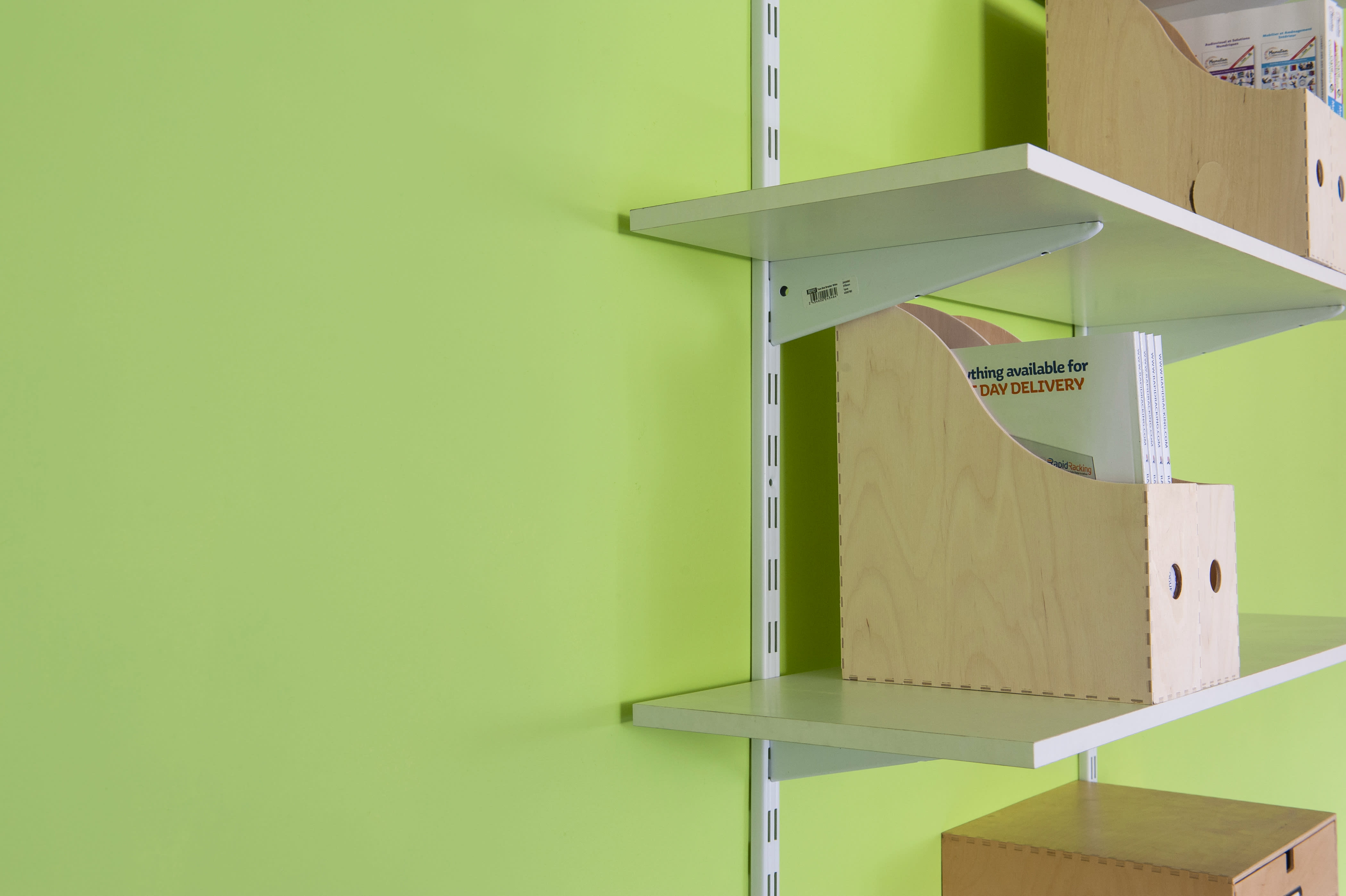 Twin Slot Shelf White Edged Melamine Board - 1000 x 300 x 15mm - view 3