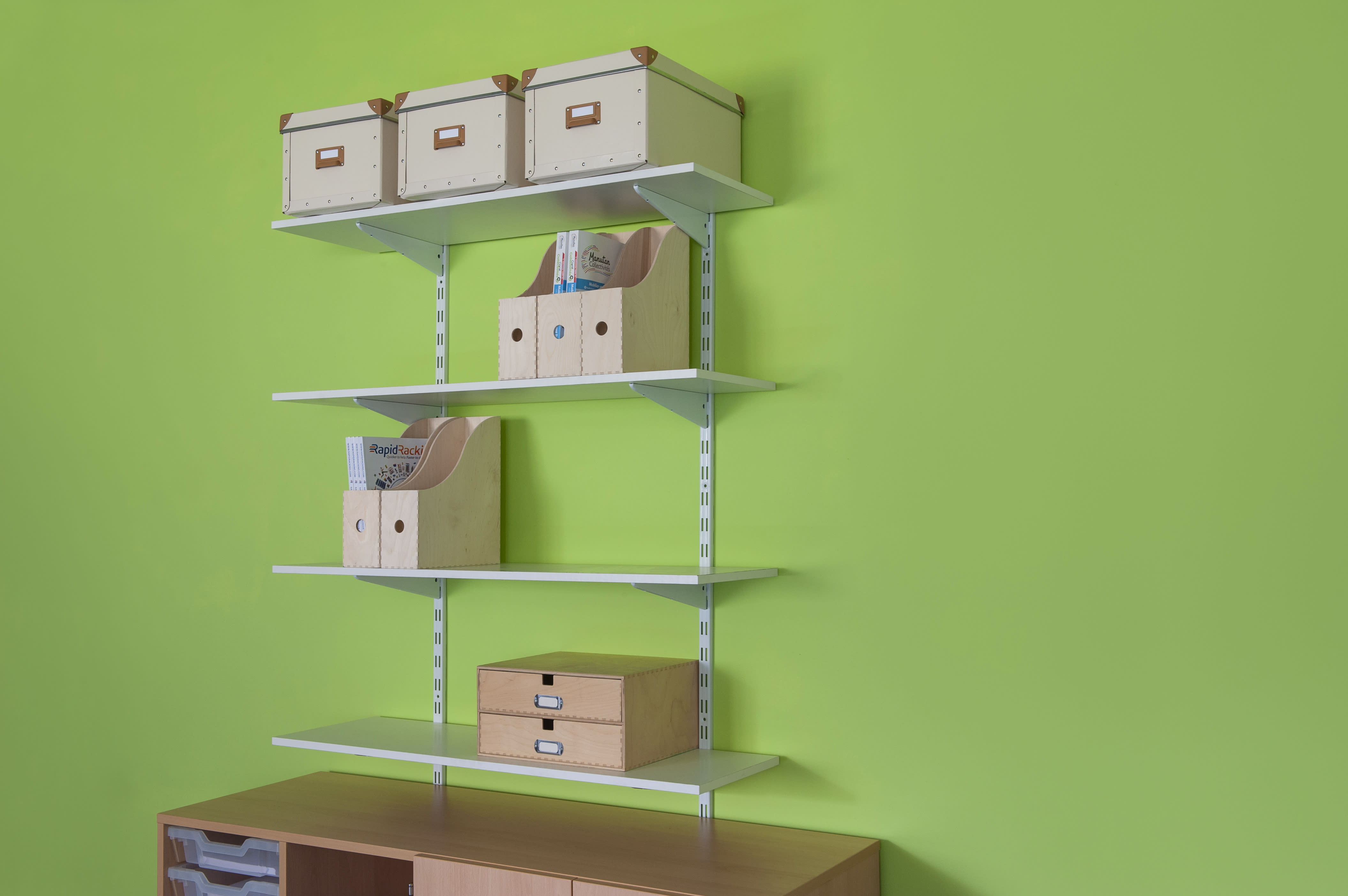 Twin Slot Shelf White Edged Melamine Board - 1000 x 300 x 15mm - view 5