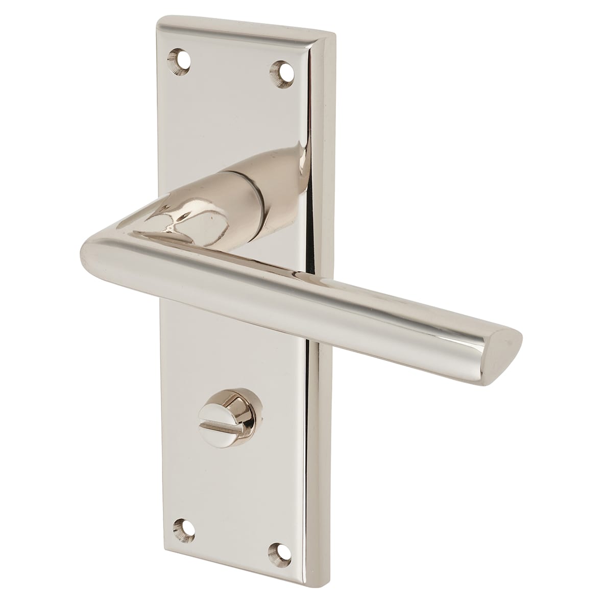 Brass Polished Nickel Bathroom Door Handles - Dieci Range - 150 x 50mm - view 2