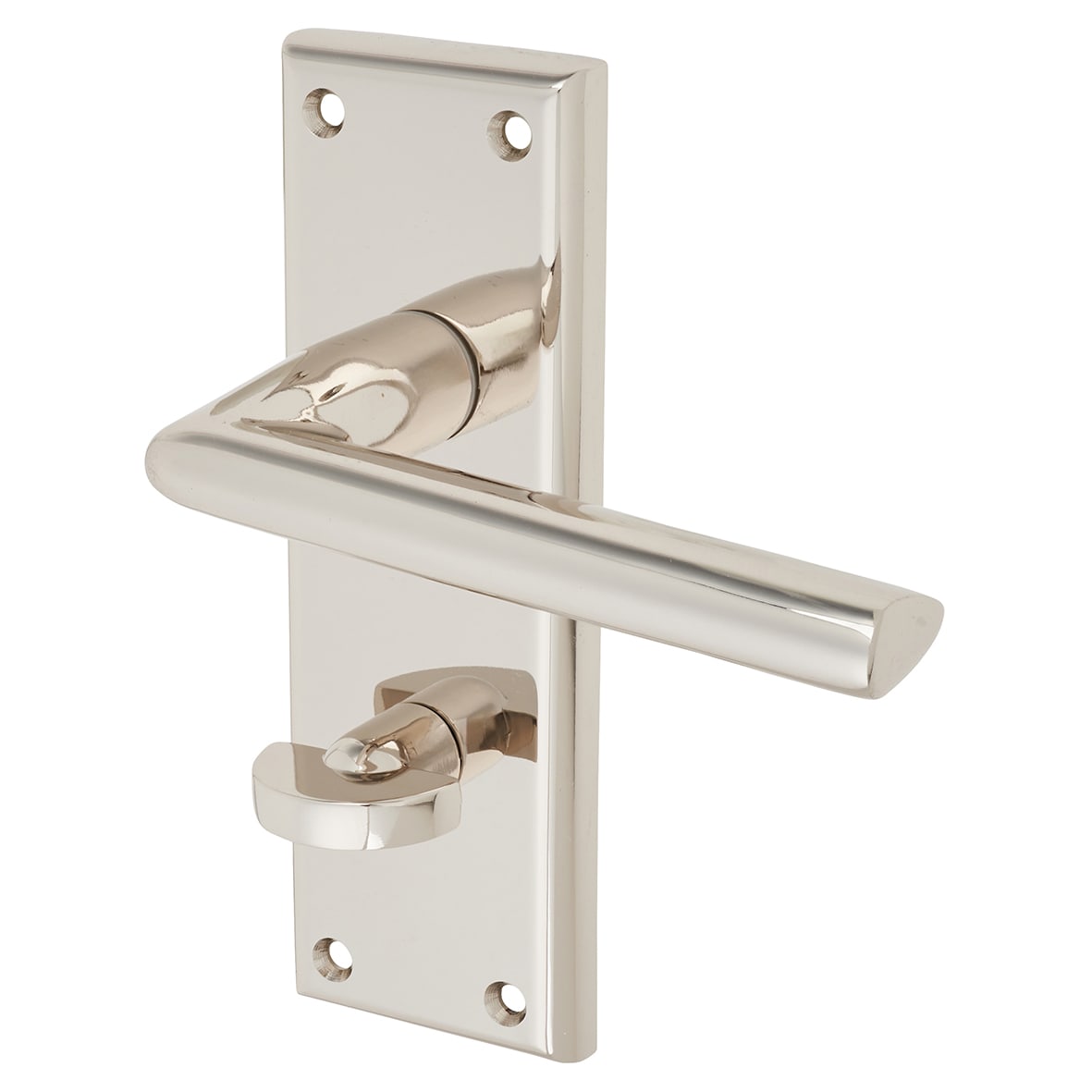 Brass Polished Nickel Bathroom Door Handles - Dieci Range - 150 x 50mm - view 3
