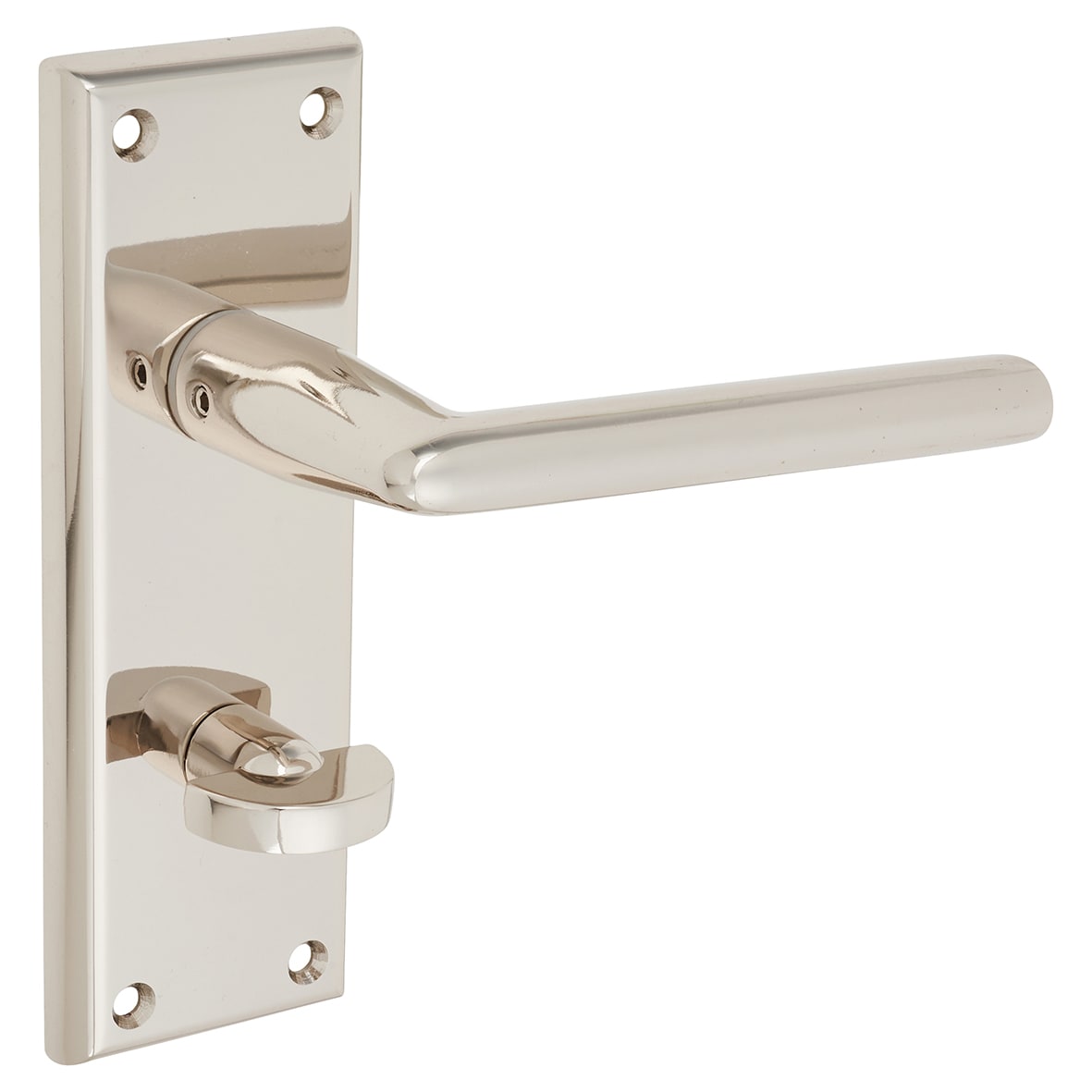 Brass Polished Nickel Bathroom Door Handles - Dieci Range - 150 x 50mm - view 4