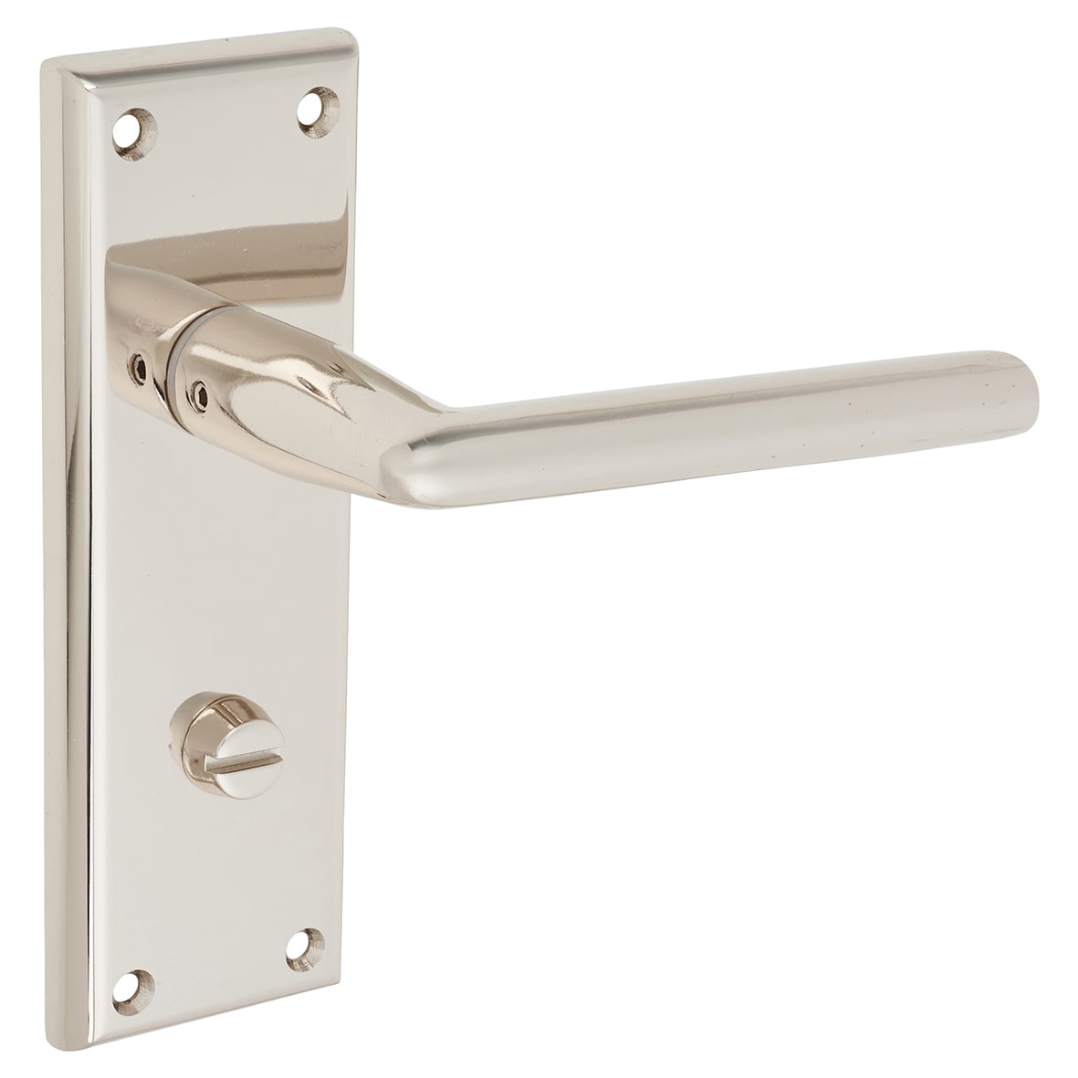 Brass Polished Nickel Bathroom Door Handles - Dieci Range - 150 x 50mm - view 5