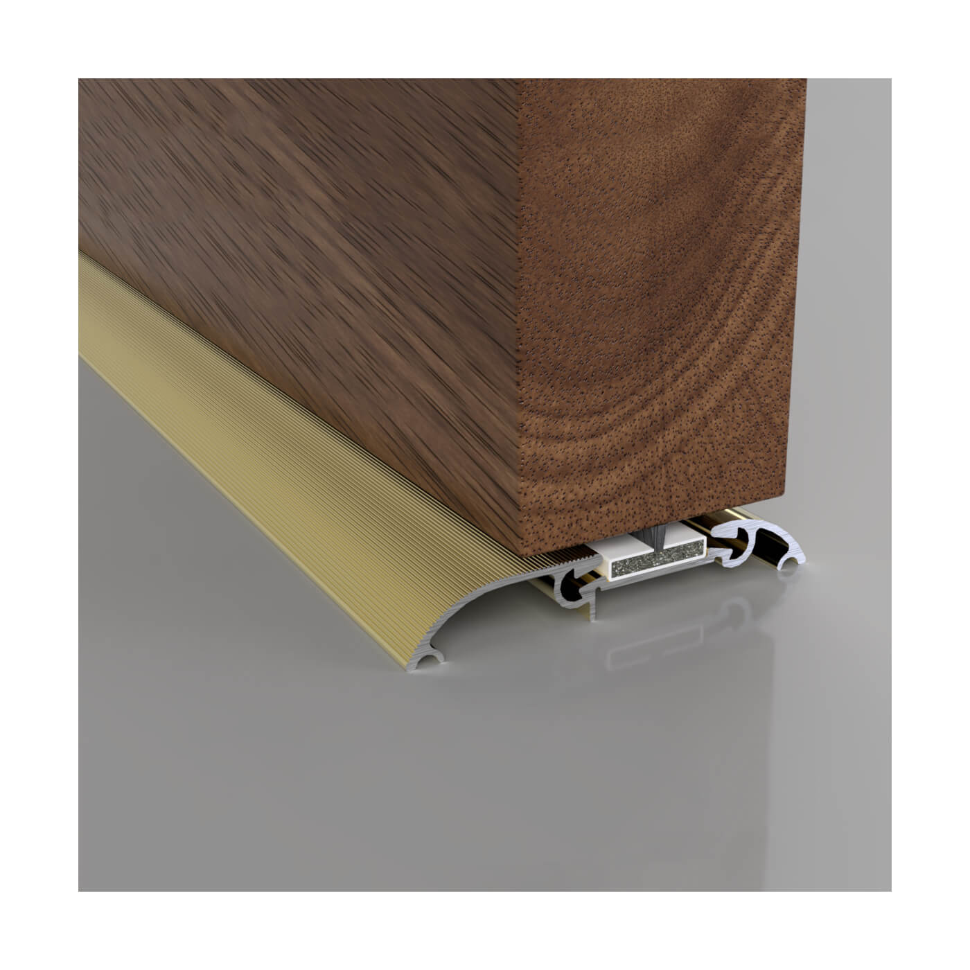 Fire and Smoke Threshold - 914mm Length - Inward/Outward Opening Doors - Gold - view 3