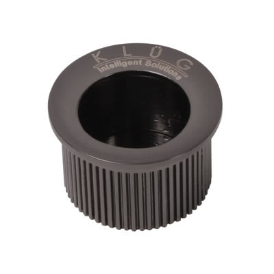 Round Door Edge Finger Flush Pull - 30mm Diameter - Black Nickel - view 2