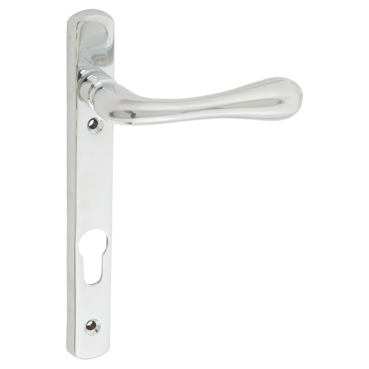 Polished Chrome uPVC Narrow Multipoint Door Handles - 92mm c/c - Astro Range - view 2