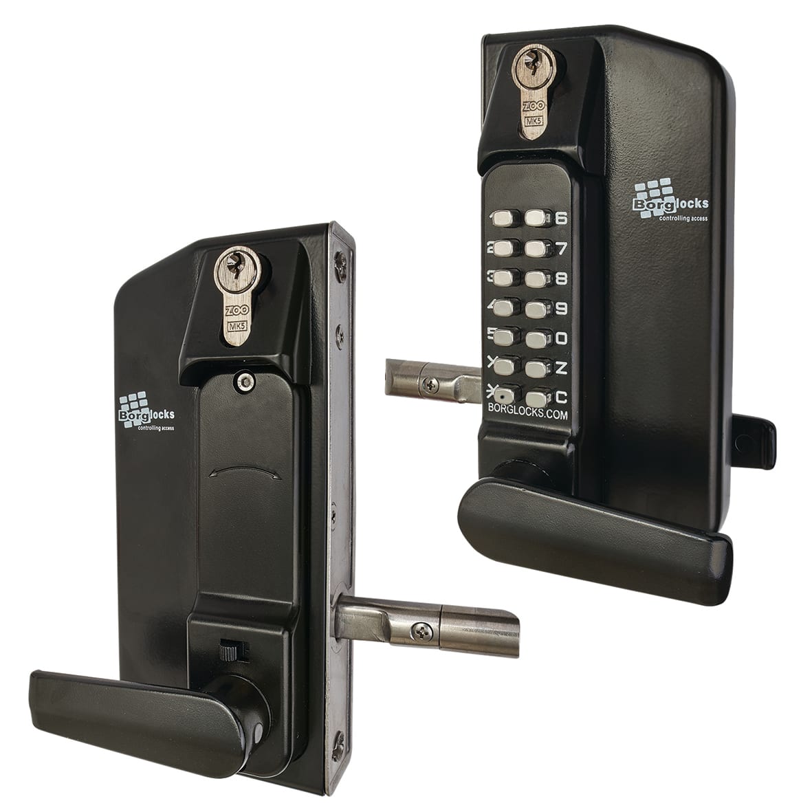 Borg BL3400 External Marine Grade Easicode Pro Push Button Gate Code Lock with Key Override - Black - view 2