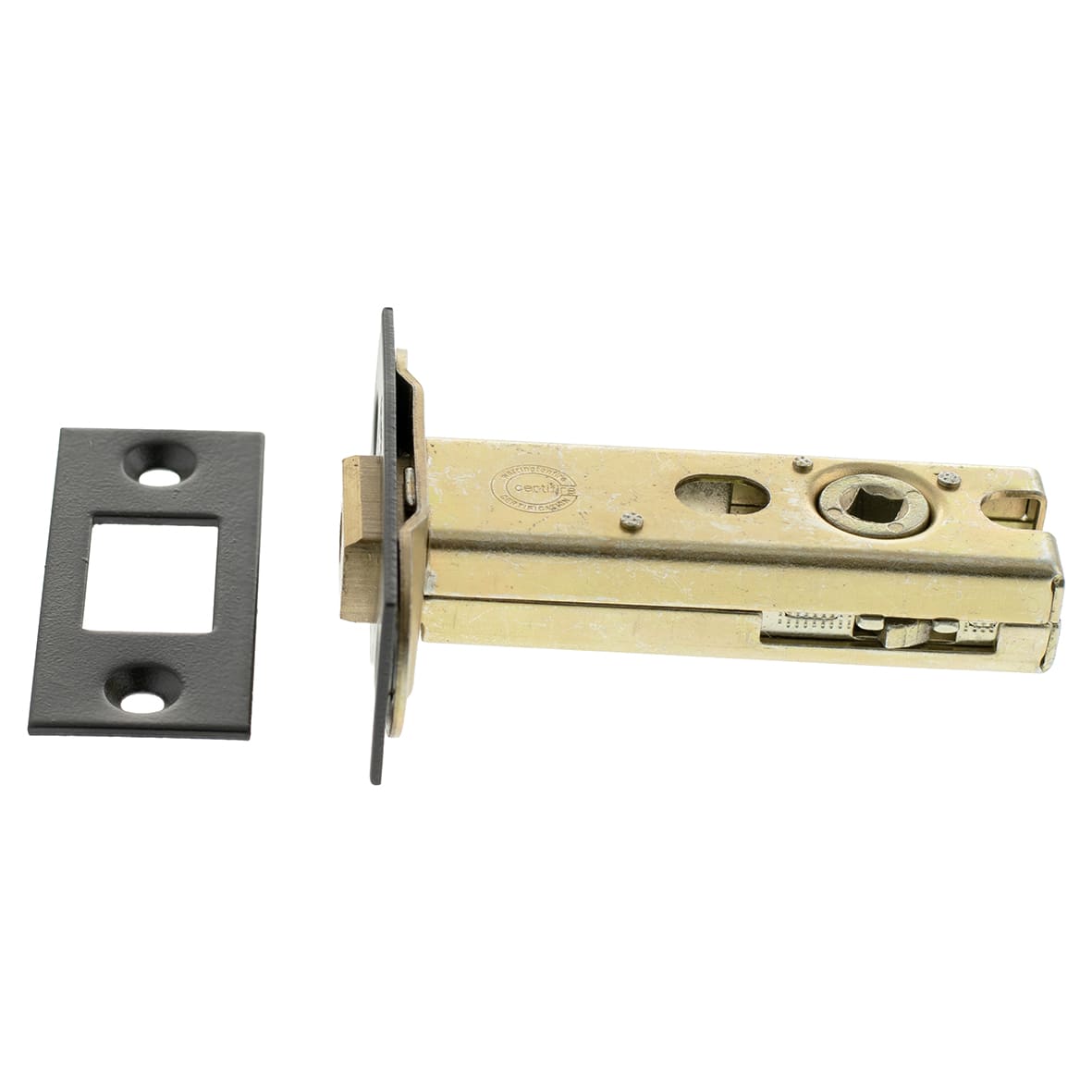 Fire-Rated Bolt Through Tubular Bathroom Deadbolt - 78mm Case - 57mm Backset - Square - Matt Black - view 2