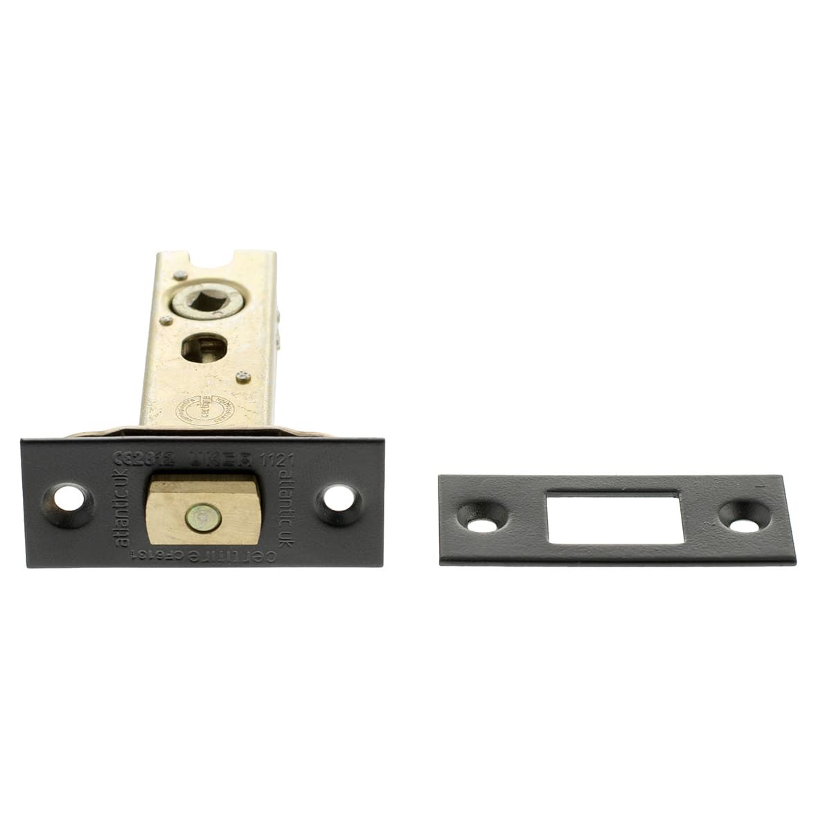 Fire-Rated Bolt Through Tubular Bathroom Deadbolt - 78mm Case - 57mm Backset - Square - Matt Black - view 3