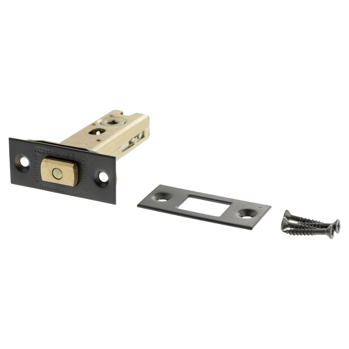 Fire-Rated Bolt Through Tubular Bathroom Deadbolt - 78mm Case - 57mm Backset - Square - Matt Black - view 5