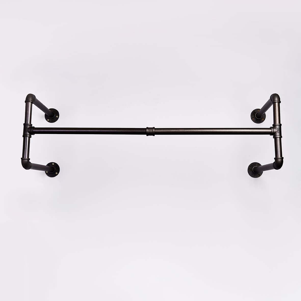 3/4" Pipe Wardrobe Rail Kit - Black - view 2