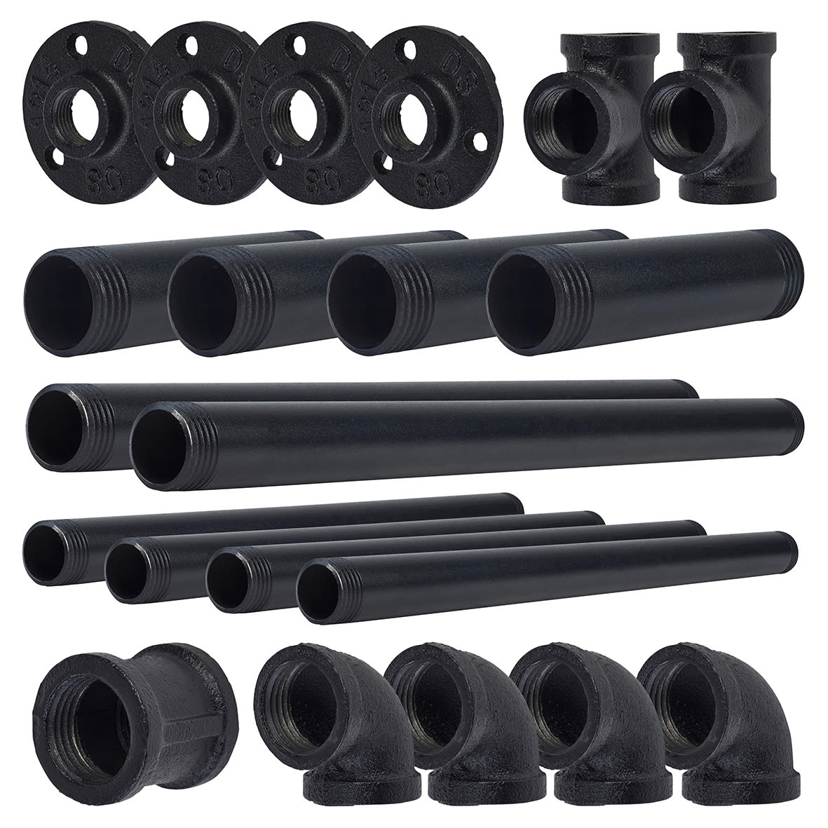 3/4" Pipe Wardrobe Rail Kit - Black - view 3