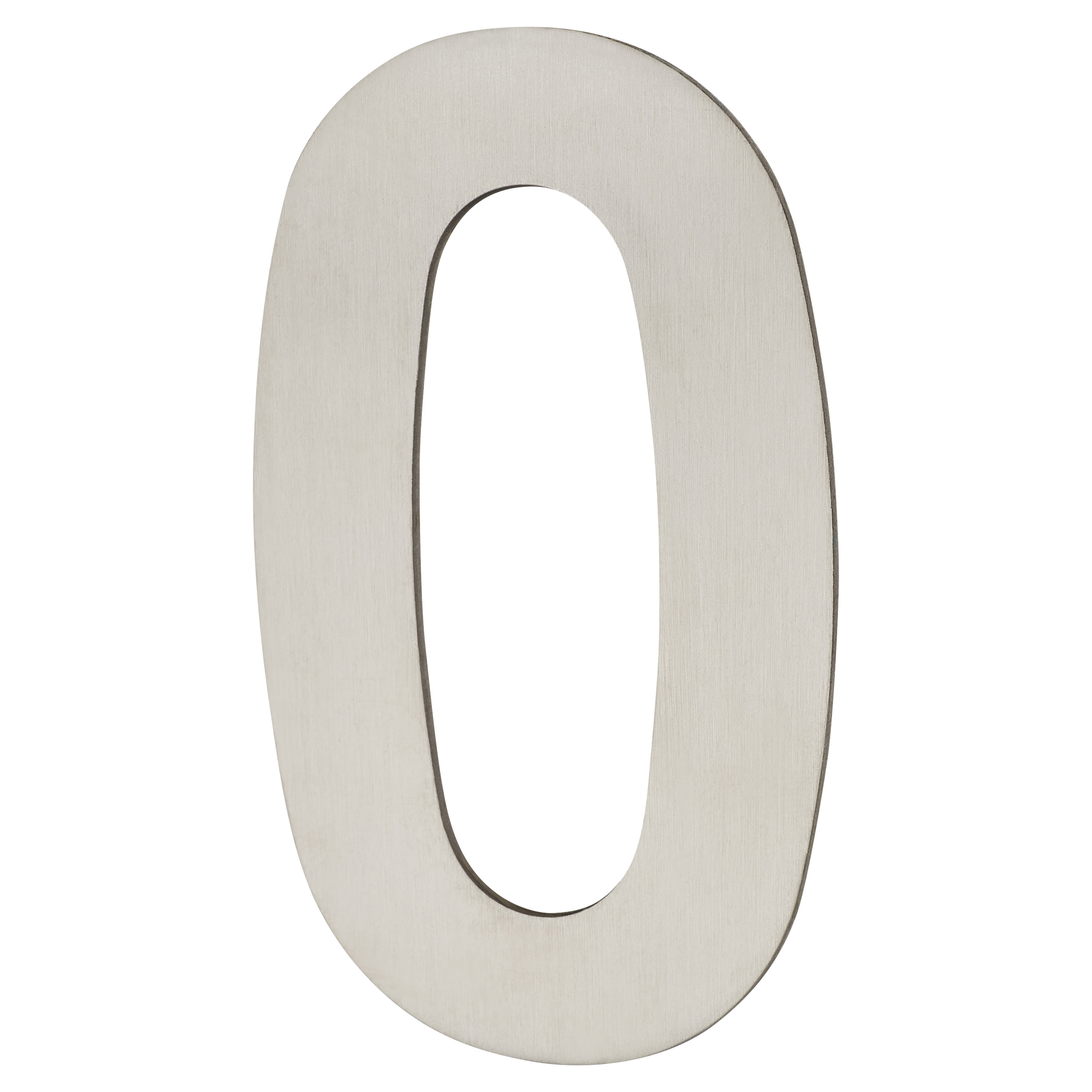 100mm Concealed Screw Fix Door Numeral - 0 - Satin Stainless Steel - view 2