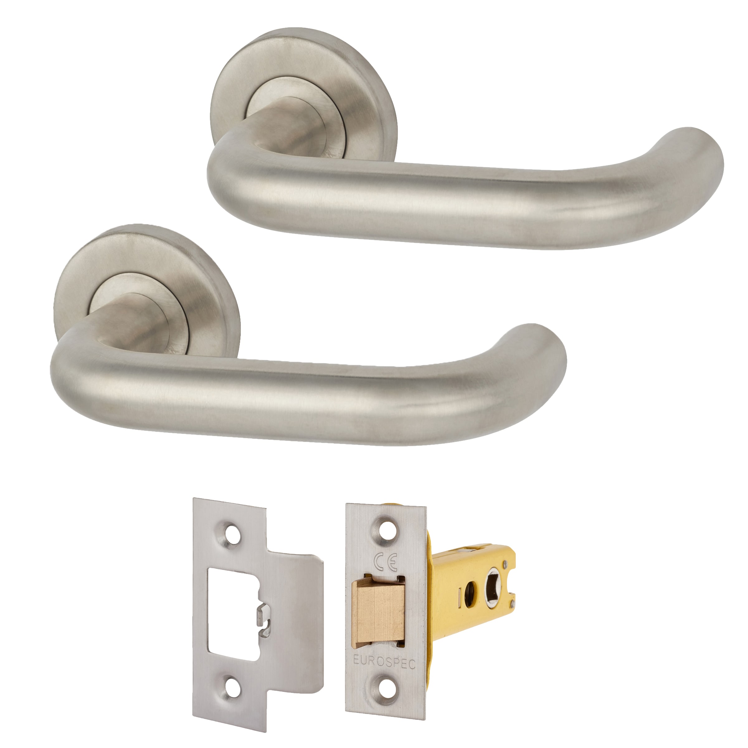 Medium Duty Latch Door Handle on Rose Fire Door Kit - Power Size 2-4 - Stainless Steel - view 4