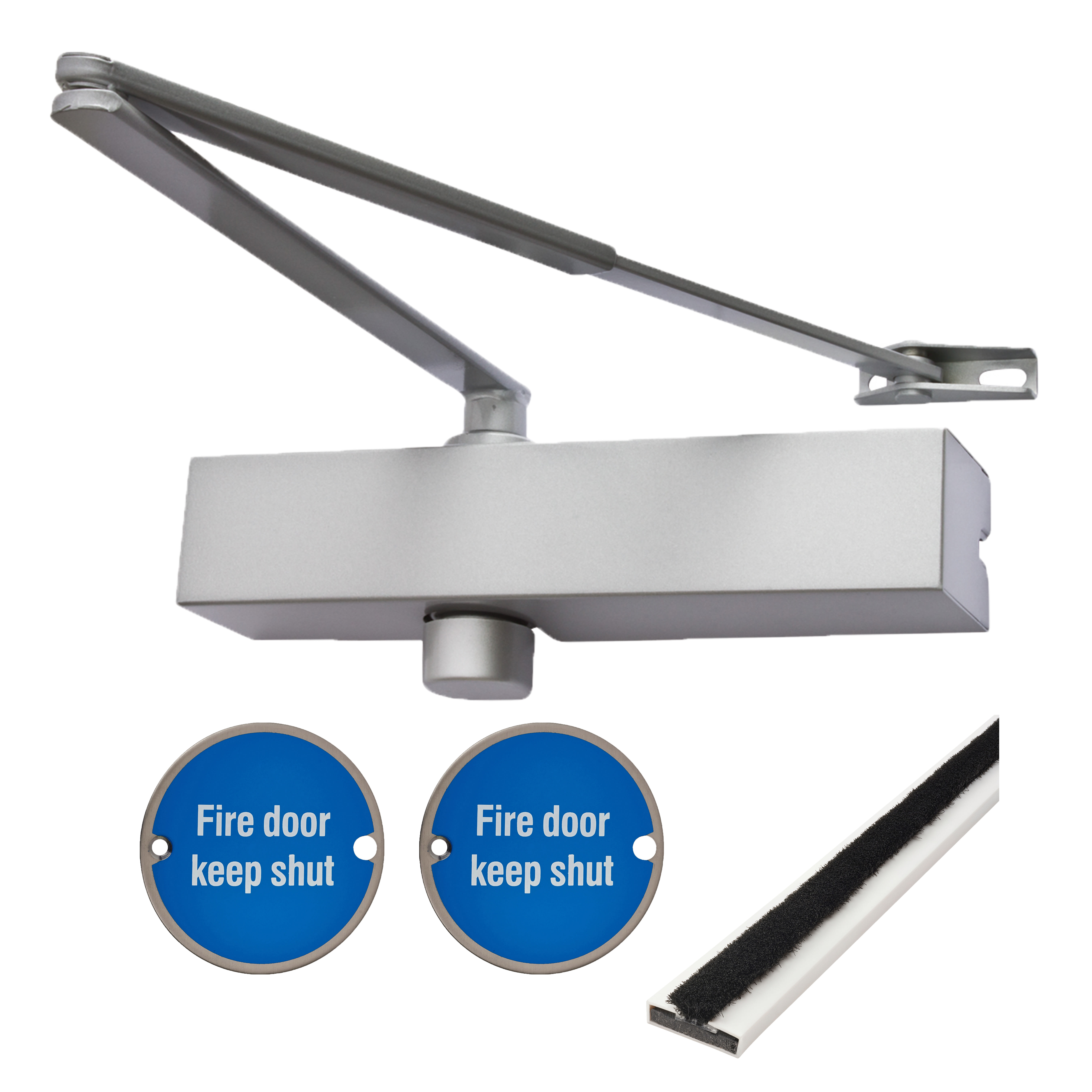Medium Duty Latch Door Handle on Rose Fire Door Kit - Power Size 2-4 - Stainless Steel - view 5