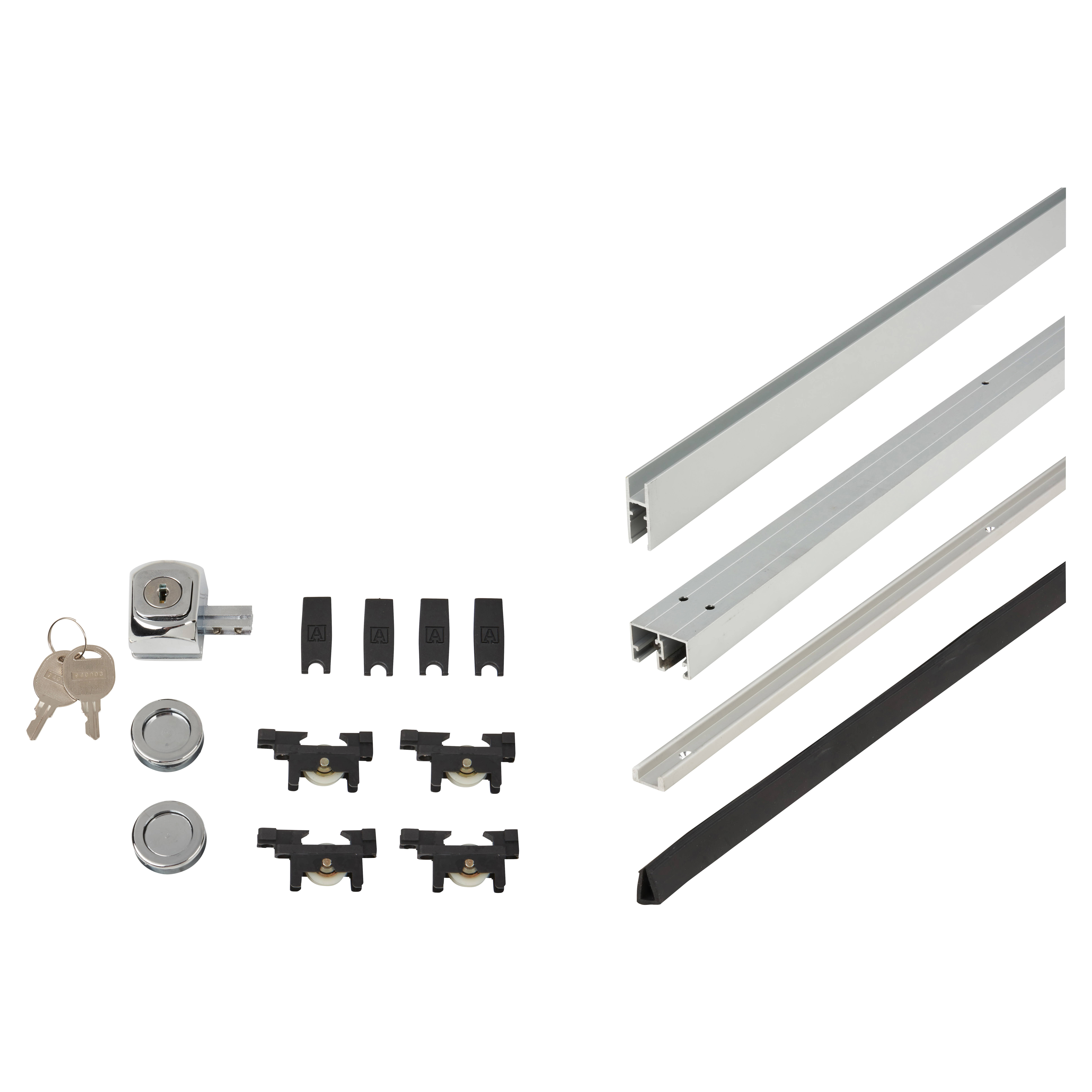 Hatch Sliding Glass Door Kit - 1500mm Track - 6mm Glass - 20kg Max Door Weight - view 4