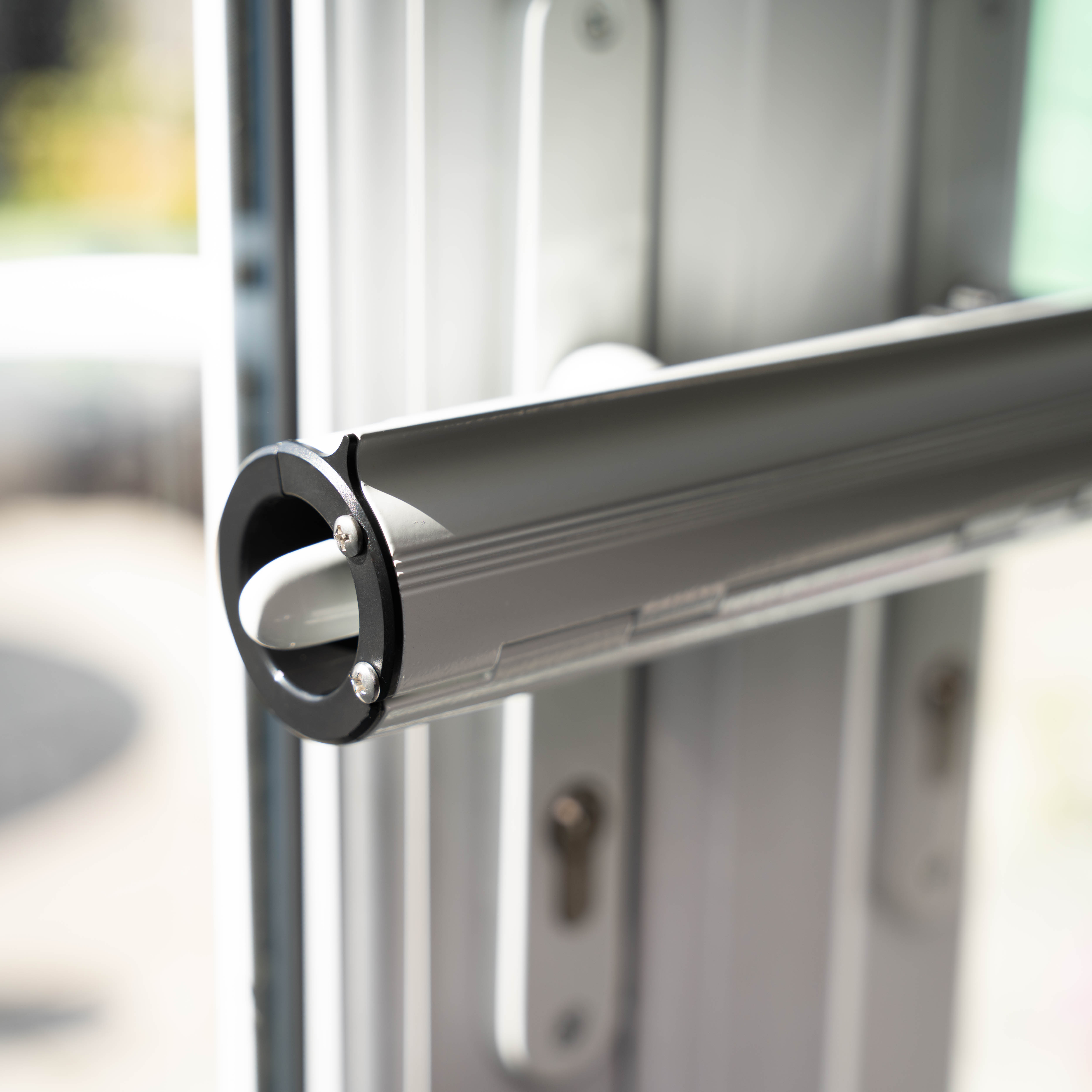 Patio/French No Drill Double Door Handle Security Lock - 335 x 51mm - White - view 9