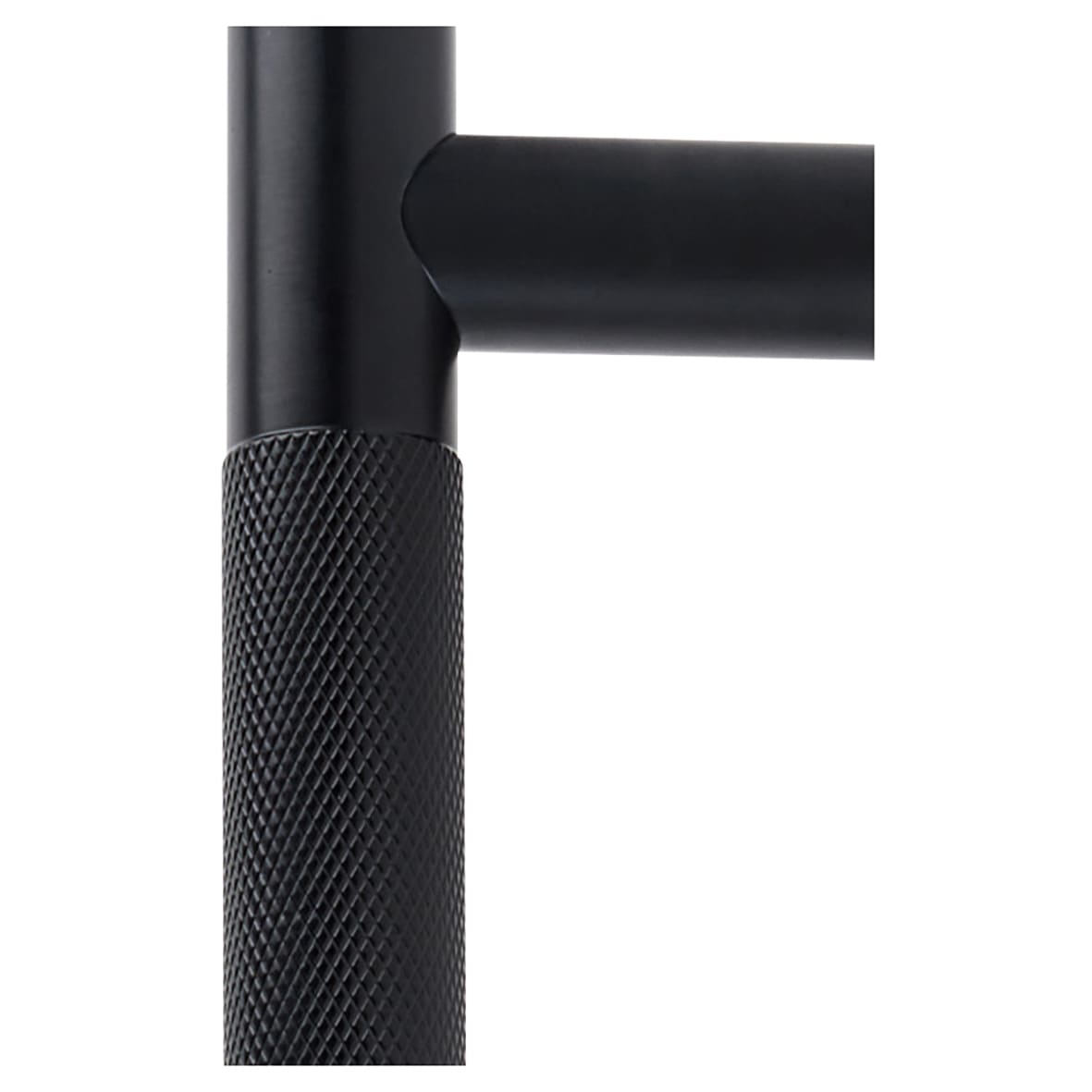 Matt Black 23mm Knurled T-Bar Door Pull Handle - Bolt Fix - 450mm Centres - view 2