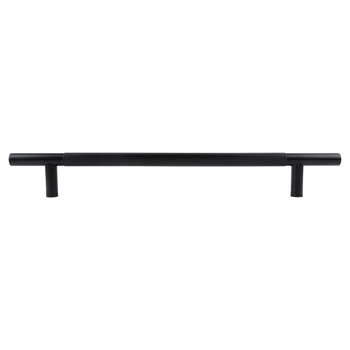 Matt Black 23mm Knurled T-Bar Door Pull Handle - Bolt Fix - 450mm Centres - view 3