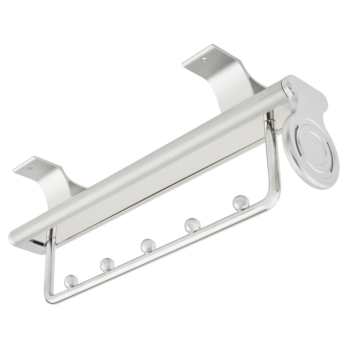 Slide Out Wardrobe Rail - 310-470mm - Max Weight 15kg - Satin Silver - view 2