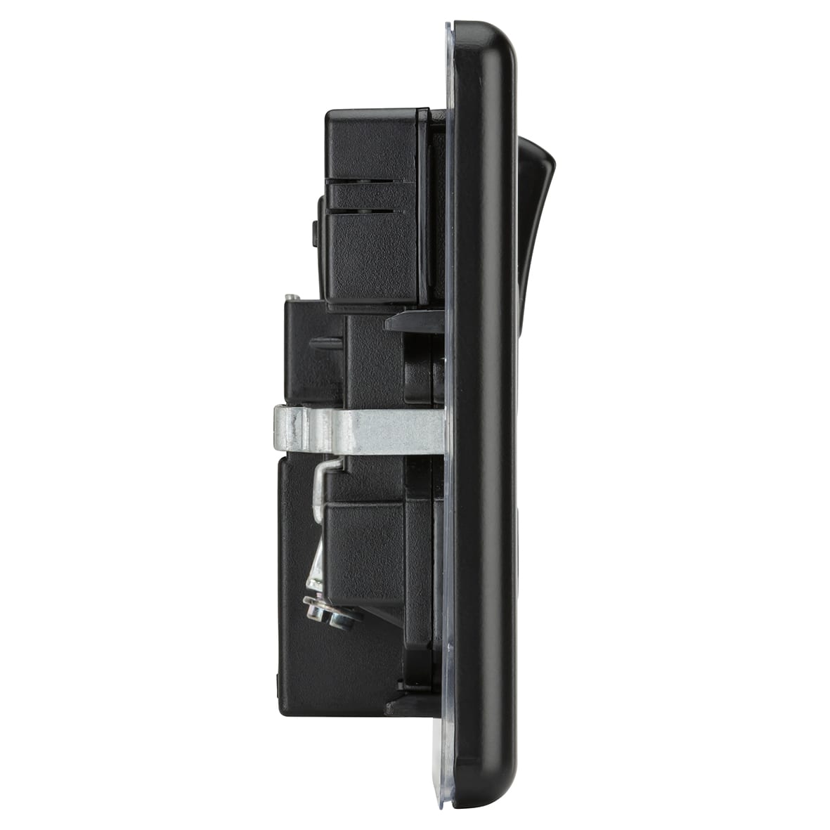 13A 2 Gang Round Edge Type A/C USB Socket with 2 x USB - 4A - Matt Black/Black - view 4