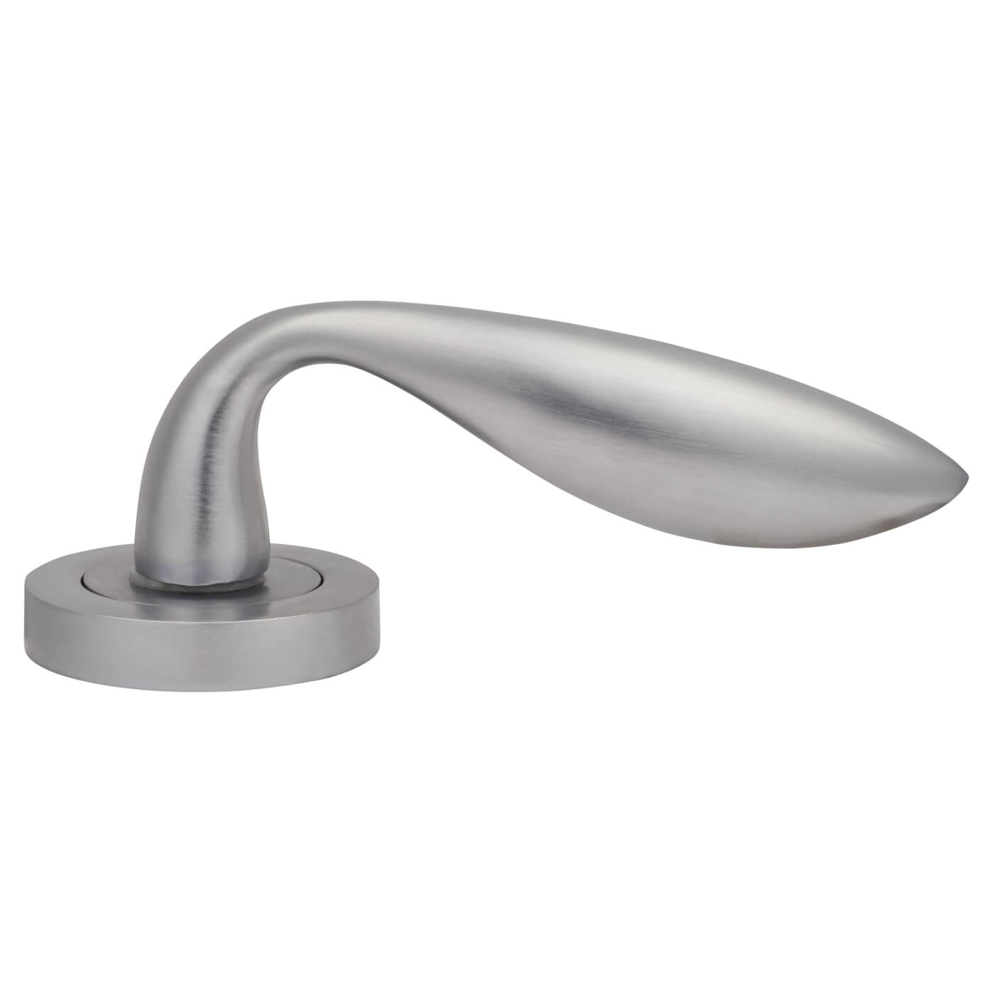 Satin Chrome Door Handles on Round Rose - Morgan Range - view 4