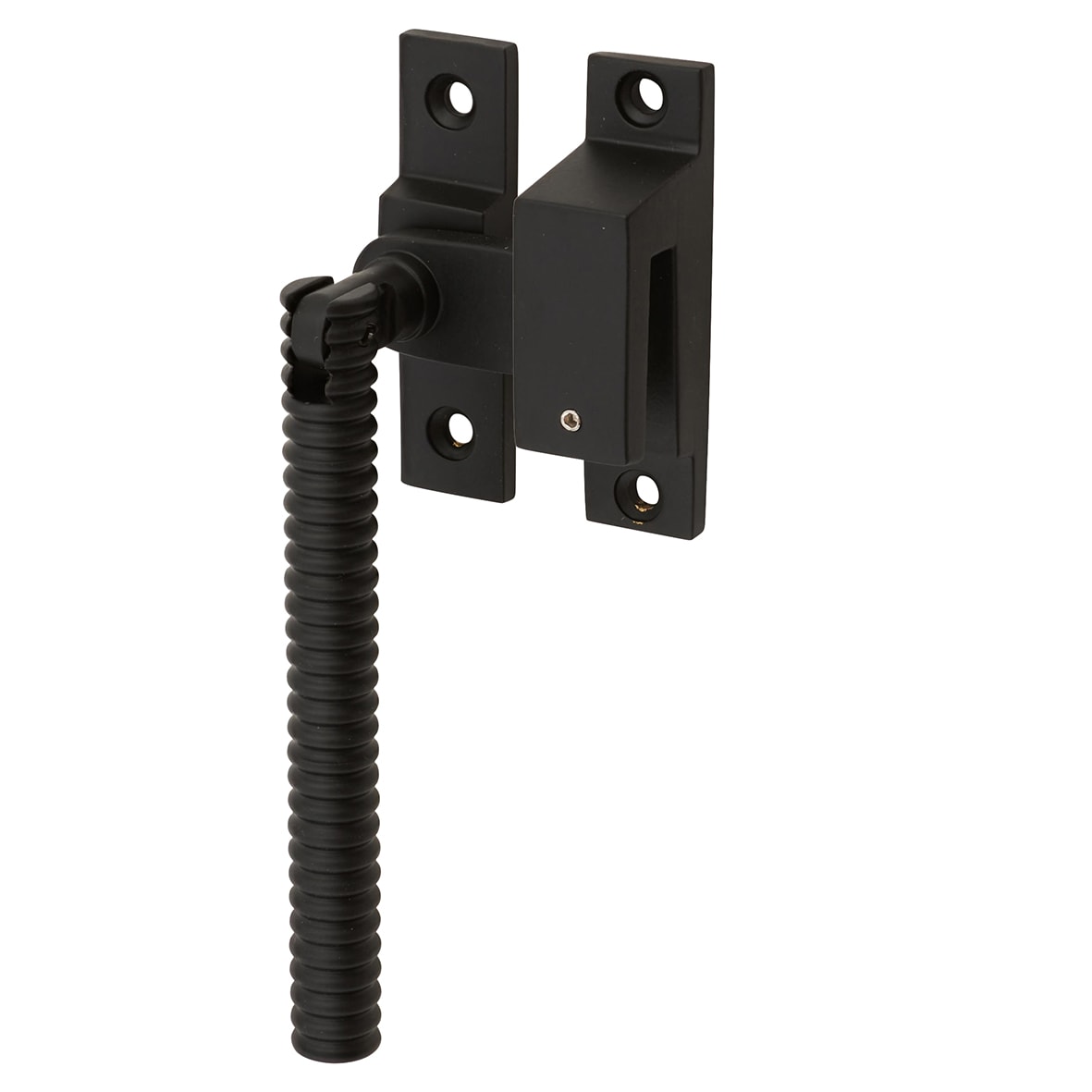 Iris Reeded Locking Mortice & Hook Plate Window Fastener - Reversible - Matt Black - view 2