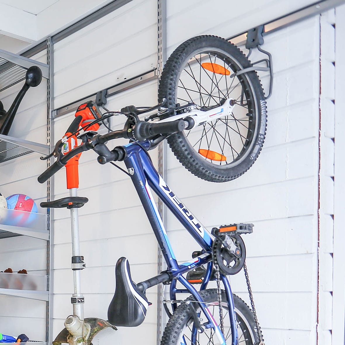 Garage Storage Top Track System - Vertical Bike Hook for Storage Track - Grey - view 2