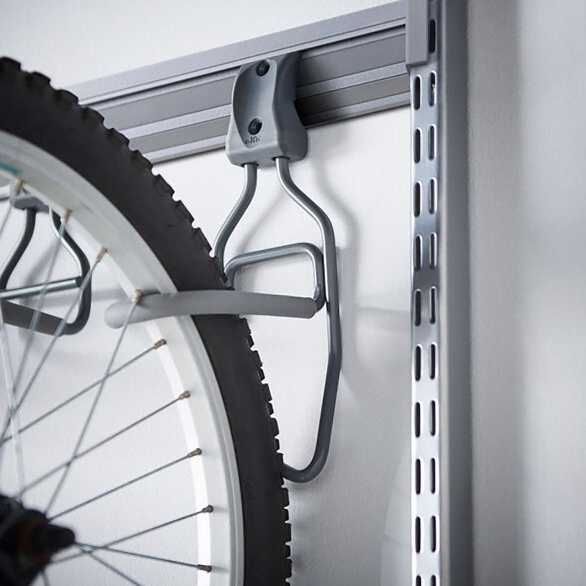 Garage Storage Top Track System - Vertical Bike Hook for Storage Track - Grey - view 3